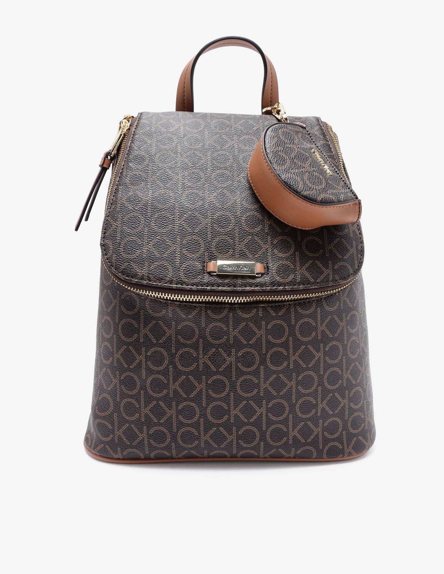 Buy Calvin Klein Logo Brown PVC Backpack