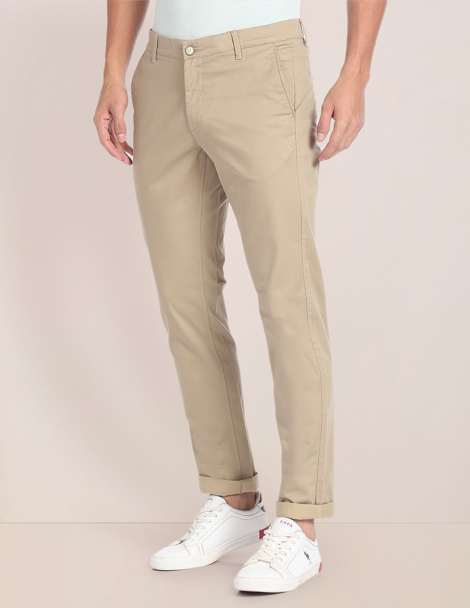 U.S. Polo Assn. Mid Rise Geometric Print Trousers