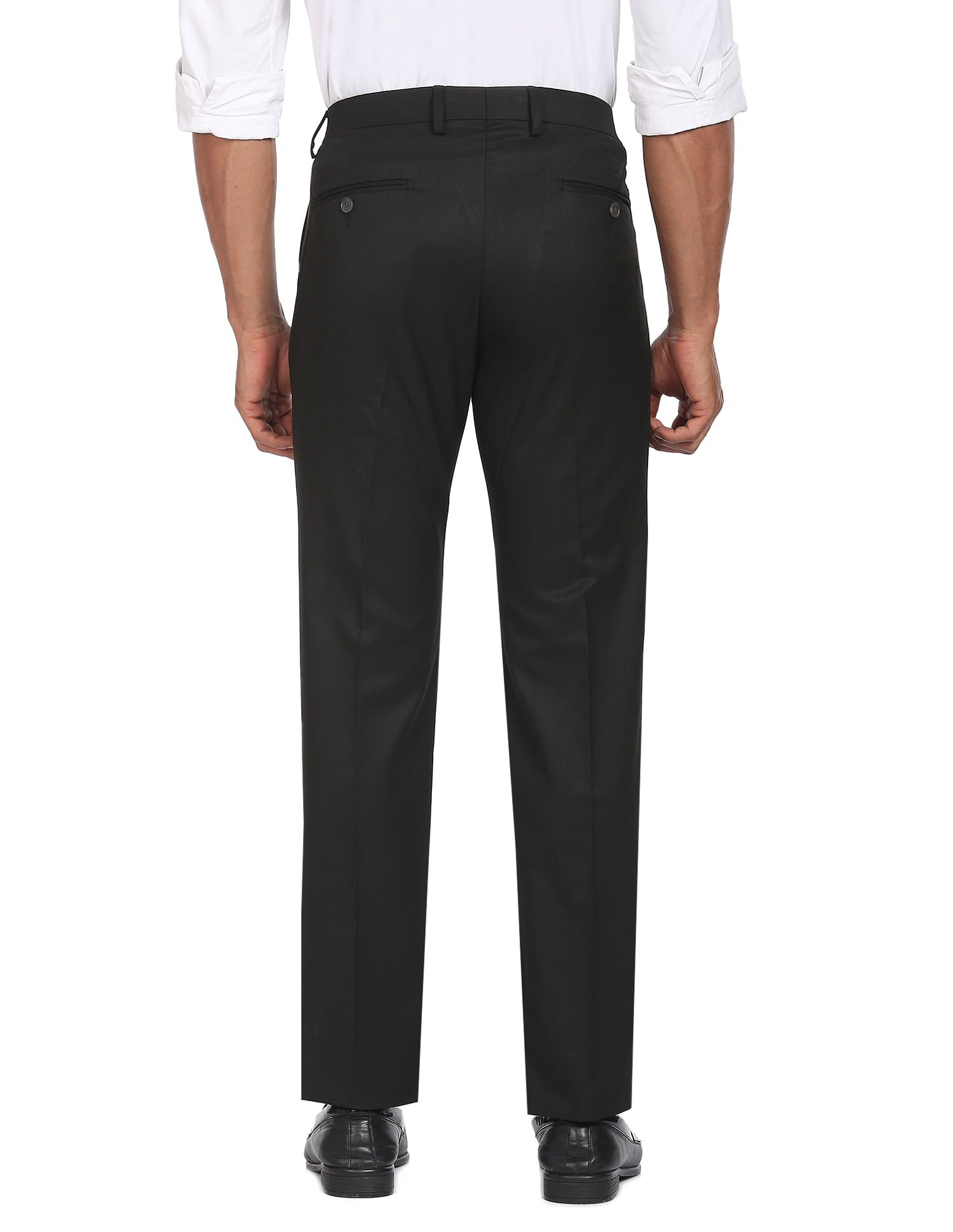 Arrow Solid Hudson Tailored Fit Trousers