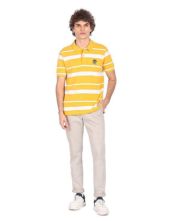 U.S. Polo Assn. Men Yellow Striped Polo Shirt