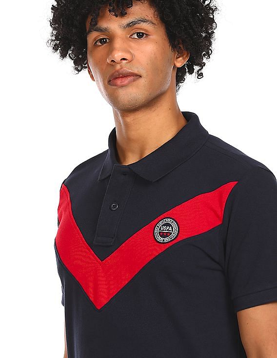 U.S. Polo Assn. Cotton Colour Block Polo Shirt