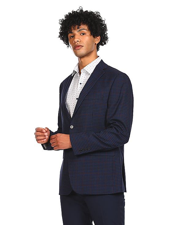 Buy Arrow Body Tailored Regular Fit Check Formal Blazer NNNOW