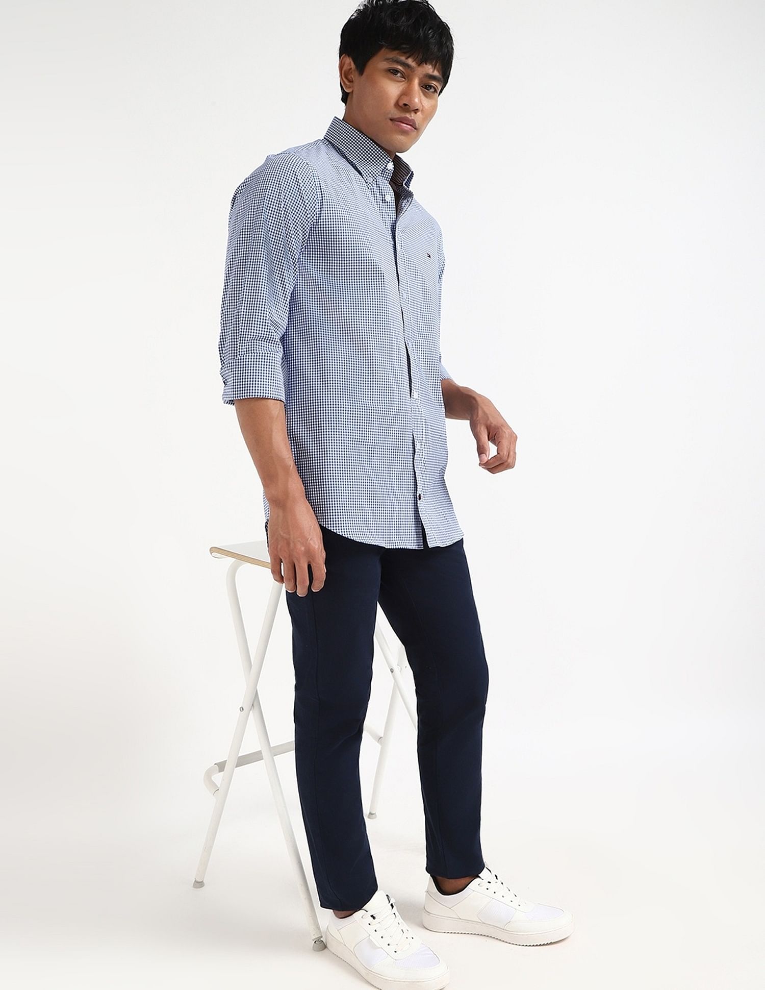 Tommy Hilfiger Checks Regular-Fit Poplin Woven Shirt