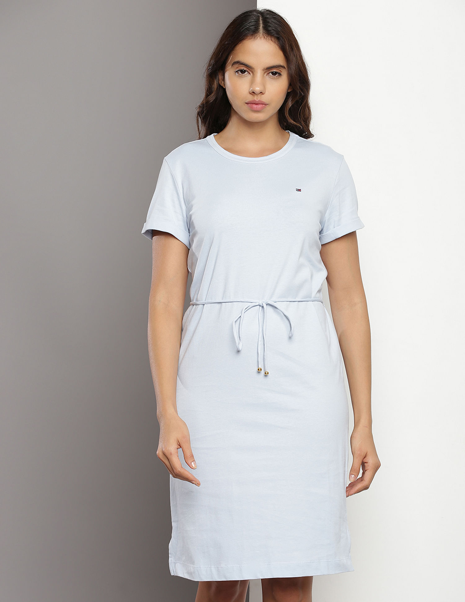 Tommy Hilfiger Crew Neck Solid T-Shirt Dress