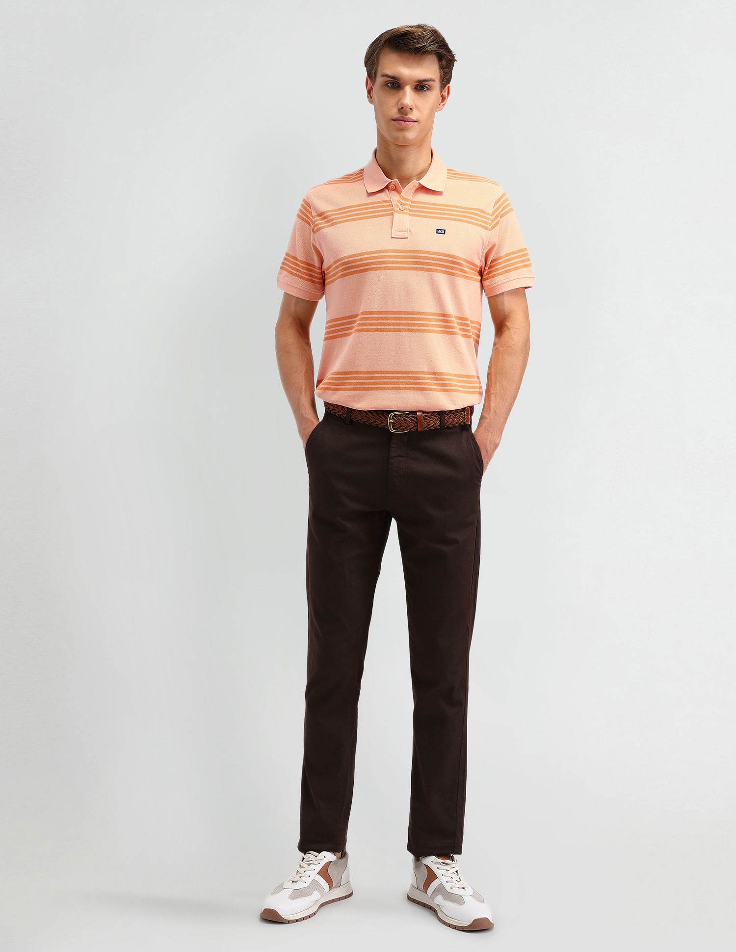Arrow Sport Horizontal Striped Regular Fit Polo Shirt