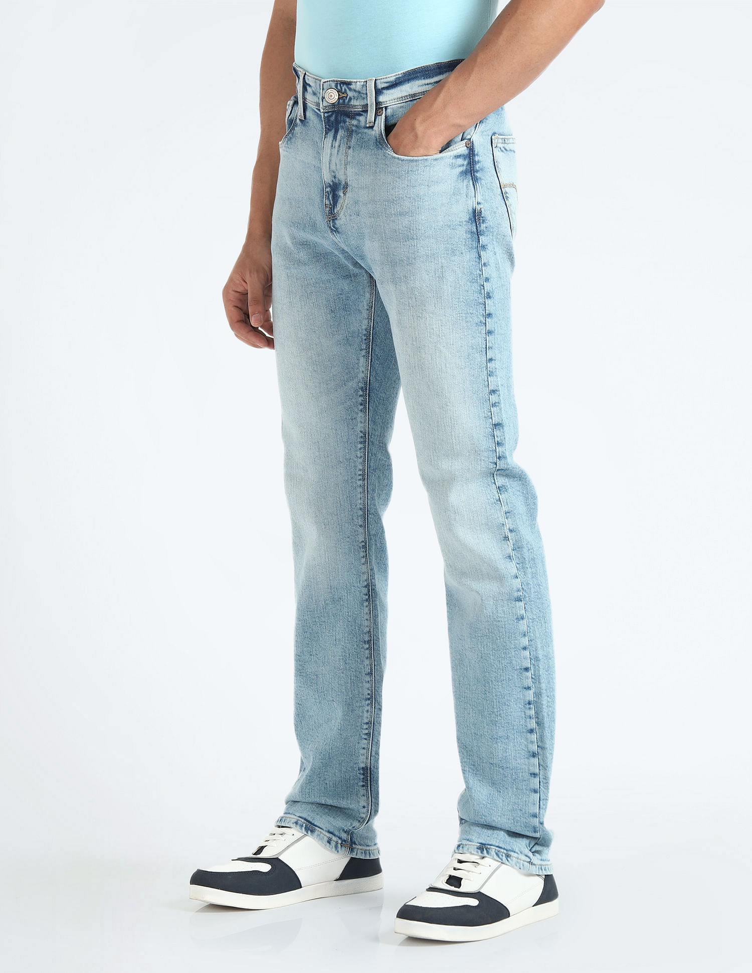 Flying Machine Relax Straight Fit Stone Wash Jeans