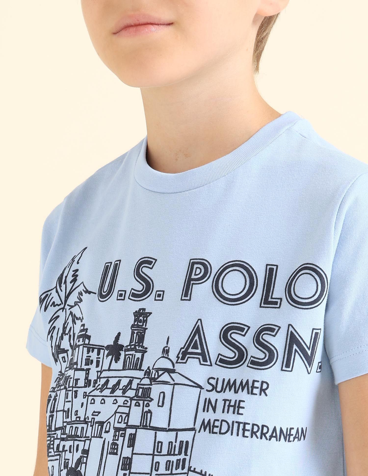 U.S. Polo Assn. Kids Boys Brand Printed Regular Fit T-Shirt