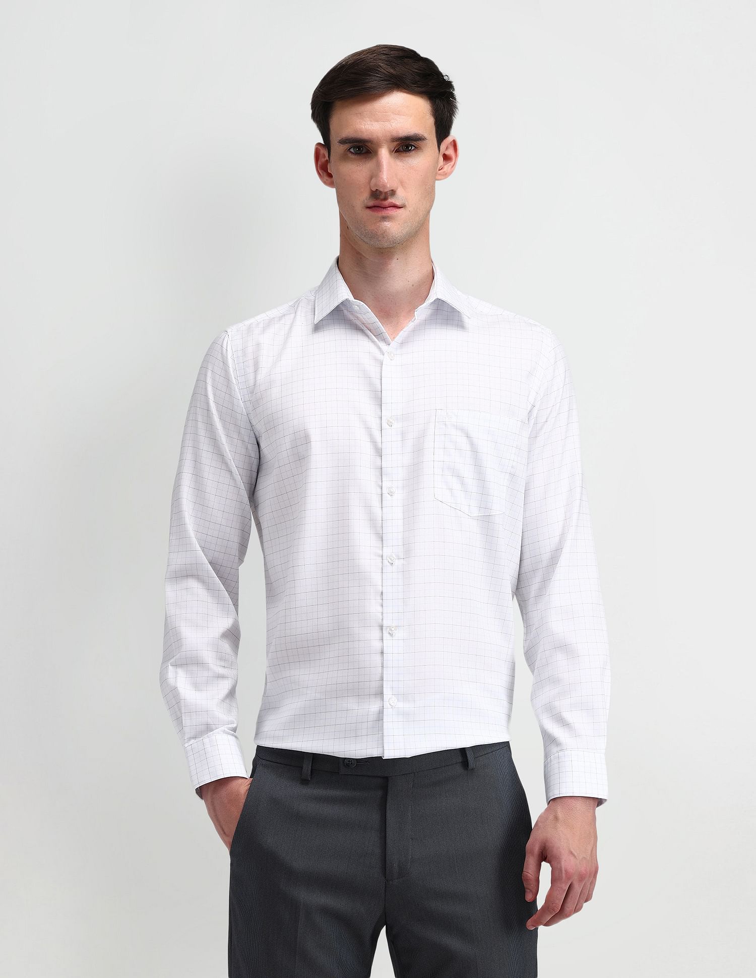 Arrow Liberty Classic Fit Grid Tattersall Checked Shirt