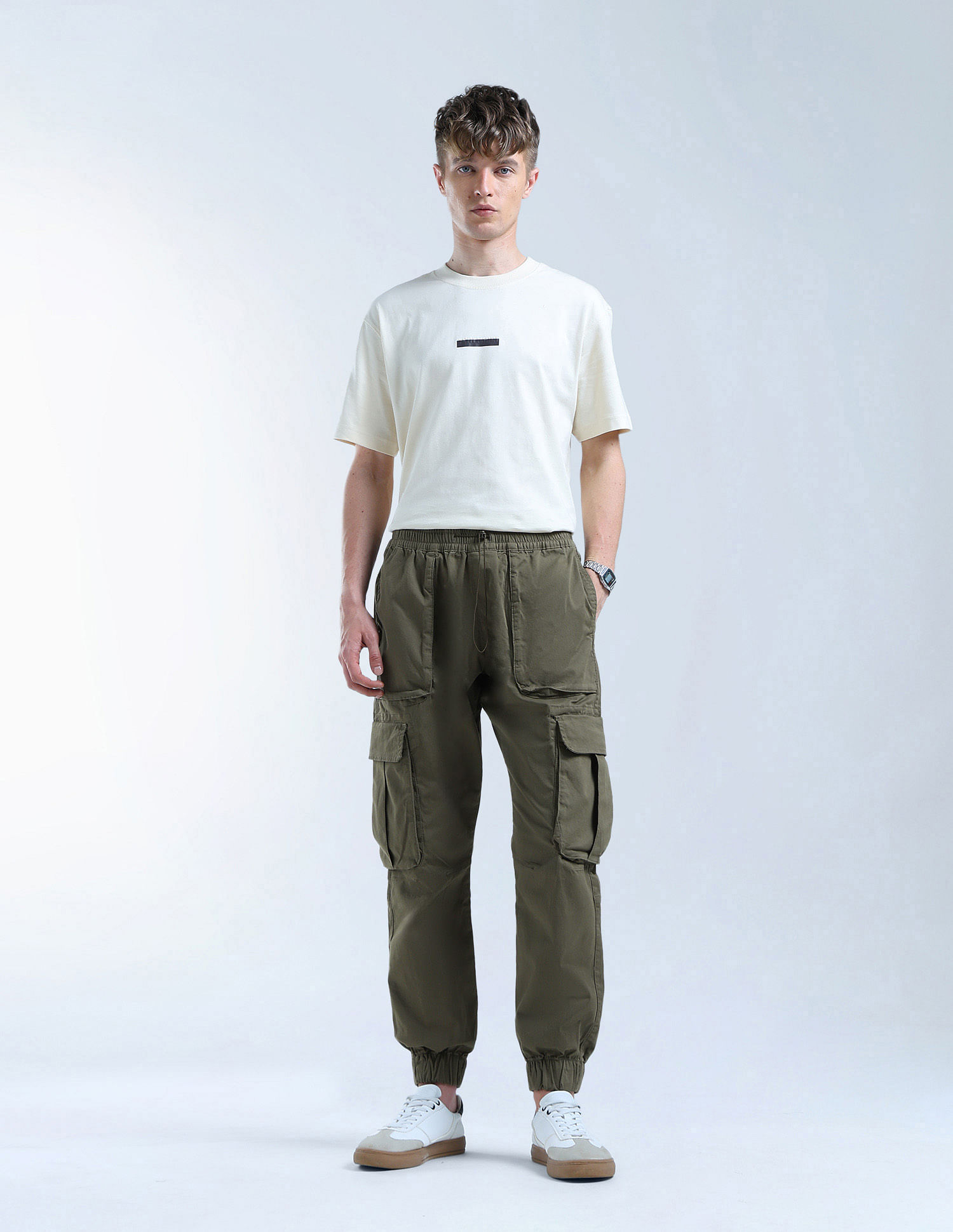 Flying Machine Twill Relaxed Fit Joggers