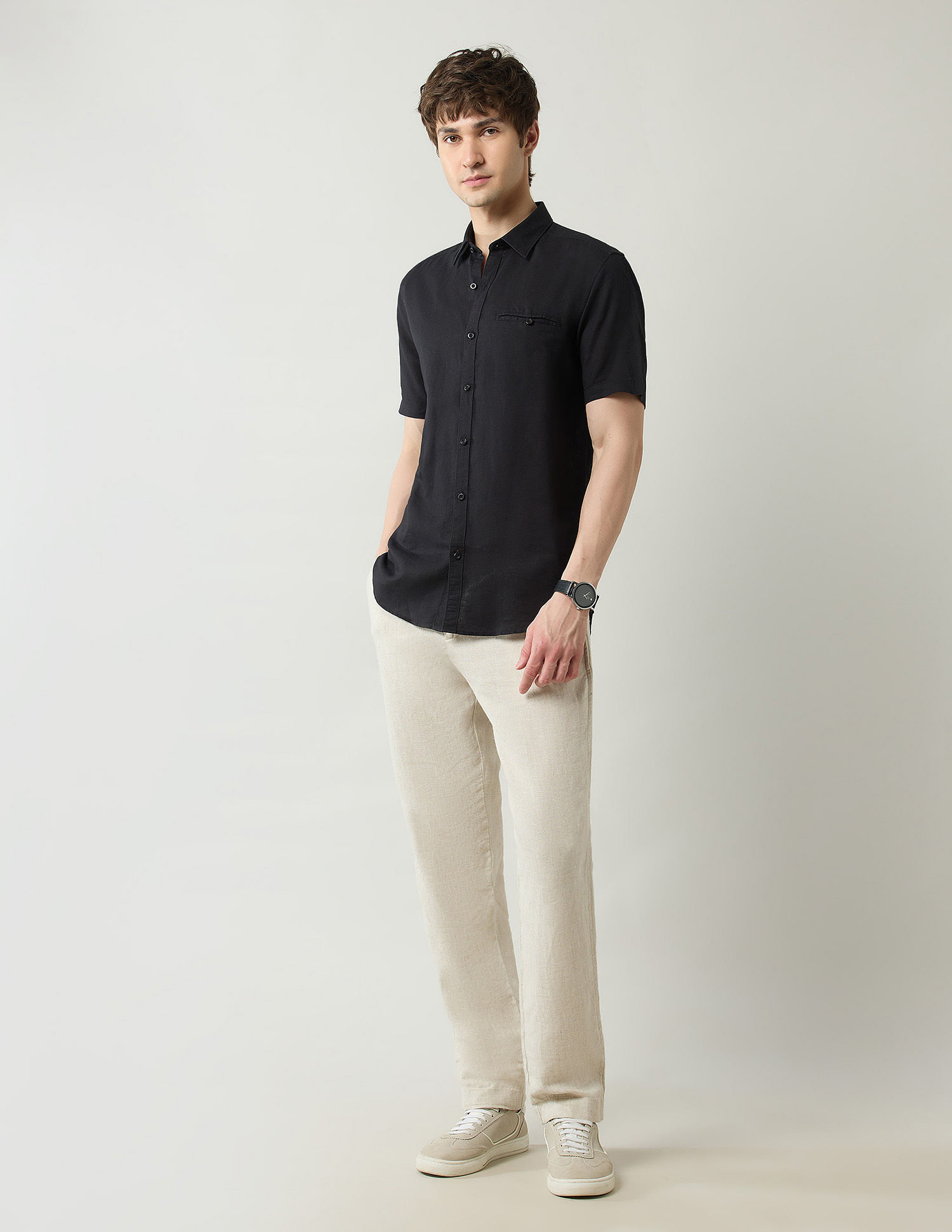 Arrow Sport Pure Linen Slim Fit Shirt