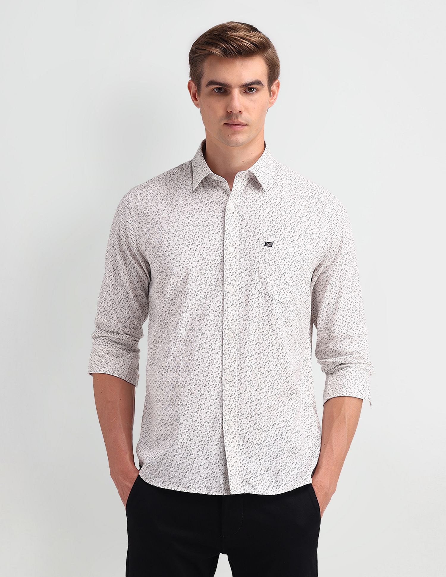 Arrow Sport Abstract Print Cotton Shirt