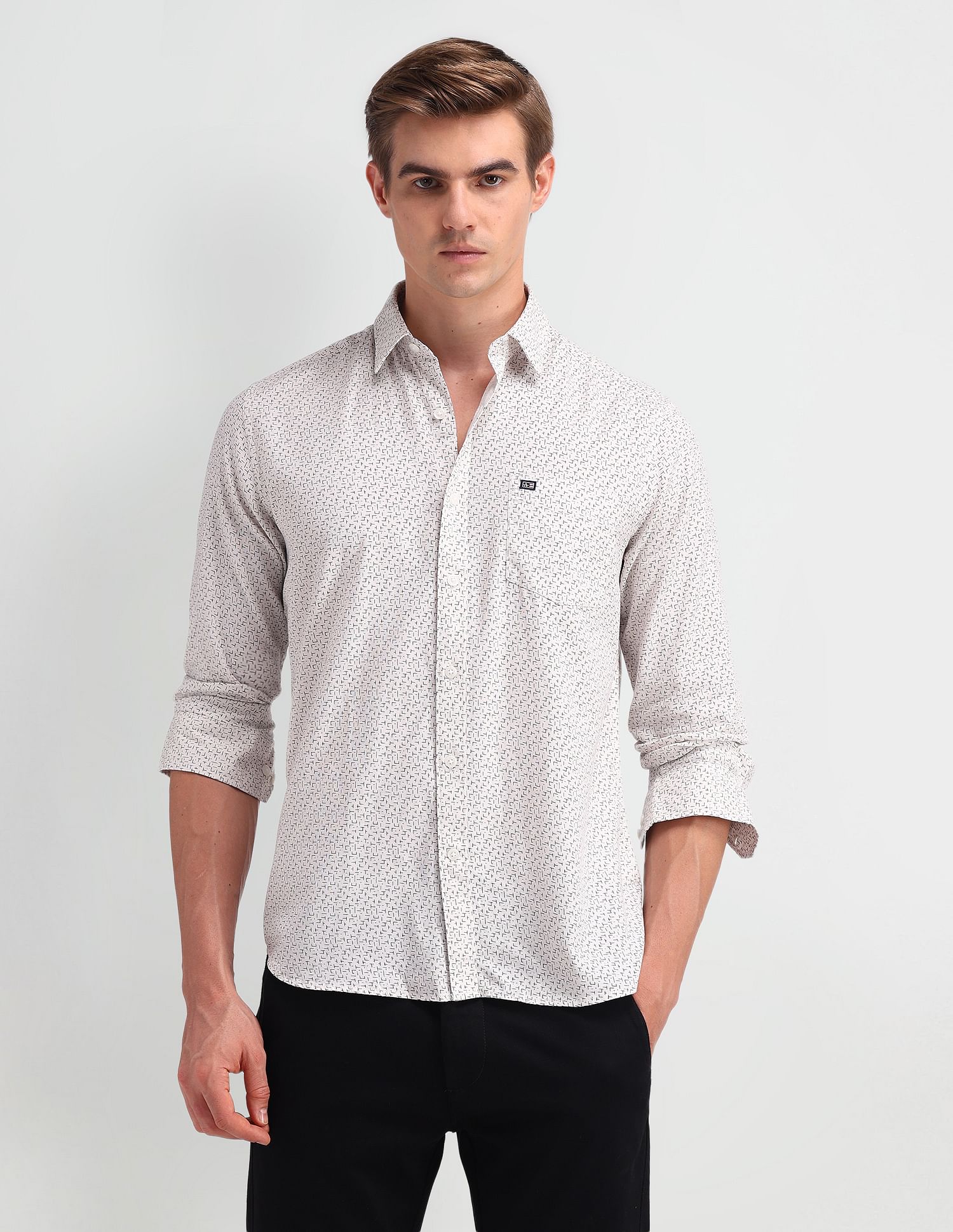 Arrow Sport Abstract Print Cotton Shirt