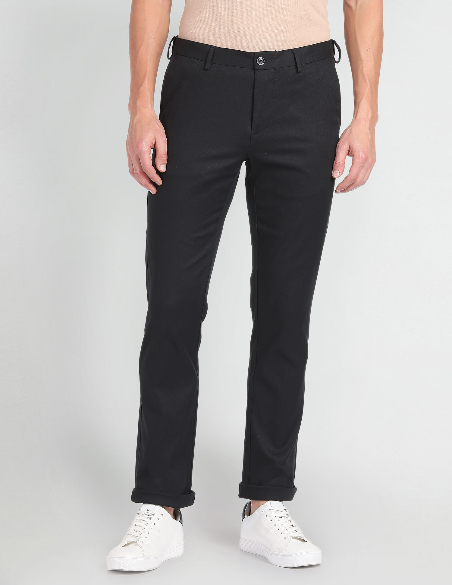 Arrow Sports Solid Dobby Autoflex Trousers