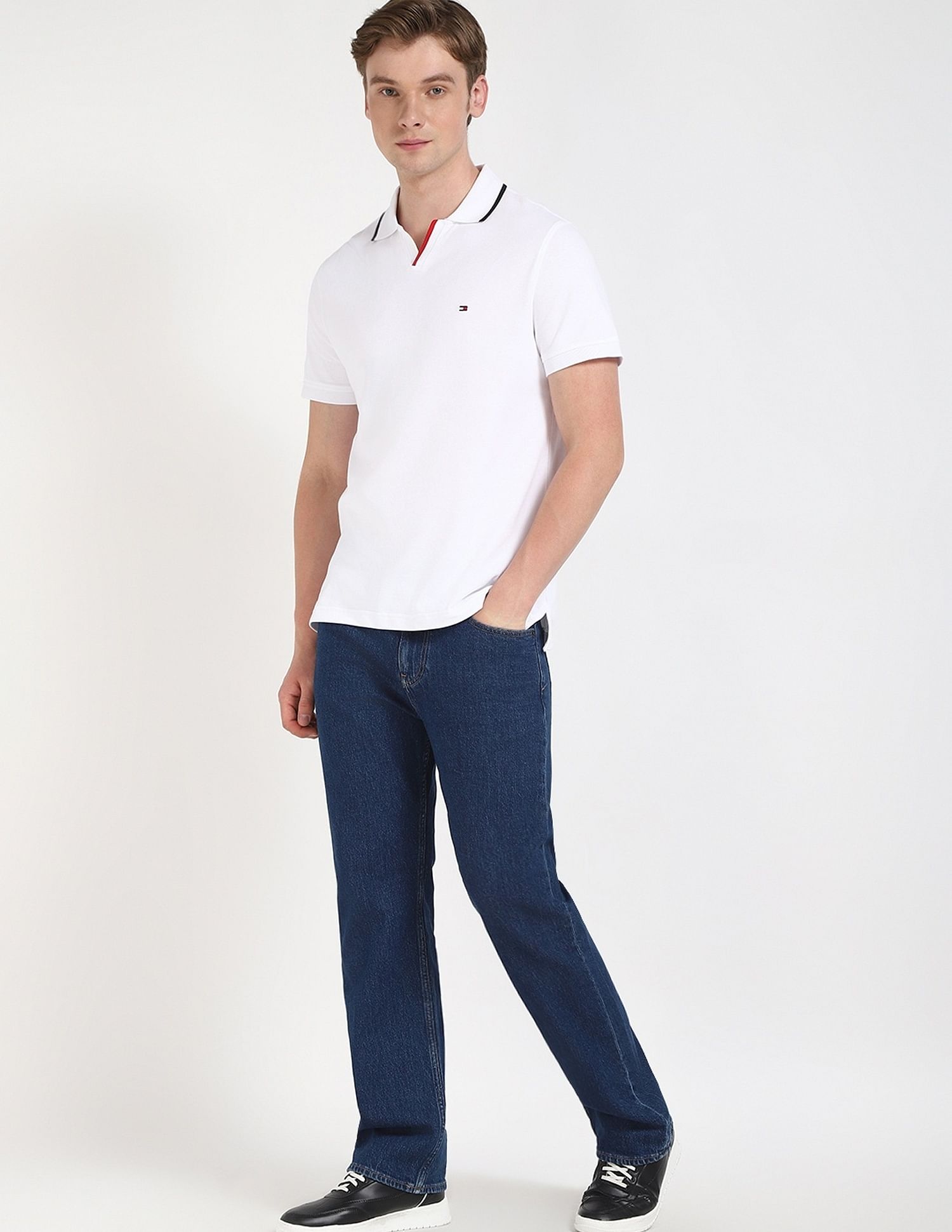 Tommy Hilfiger Solid Regular-Fit Cotton Polo Shirt