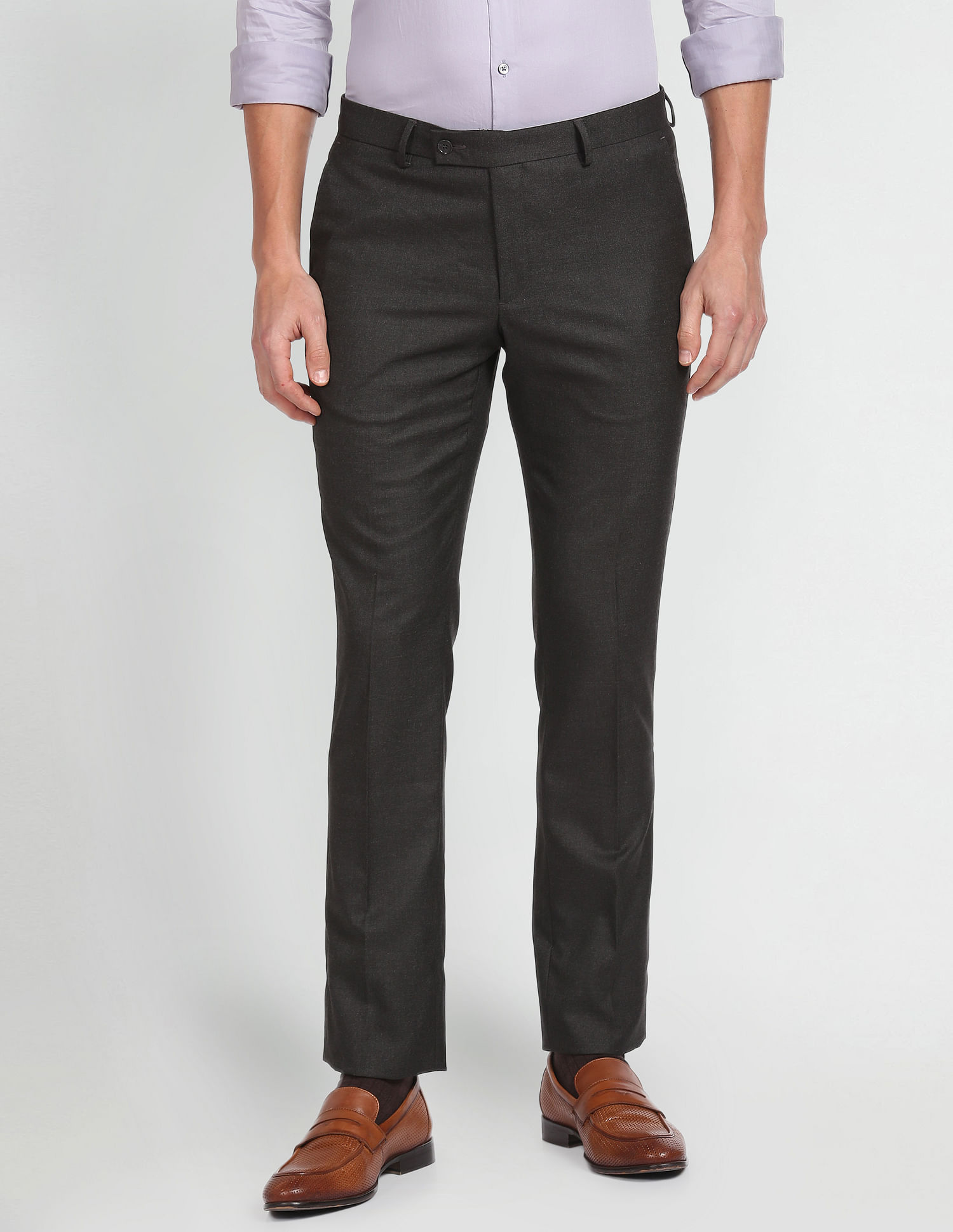 Arrow Hudson Tailored Fit Heathered Formal Trousers