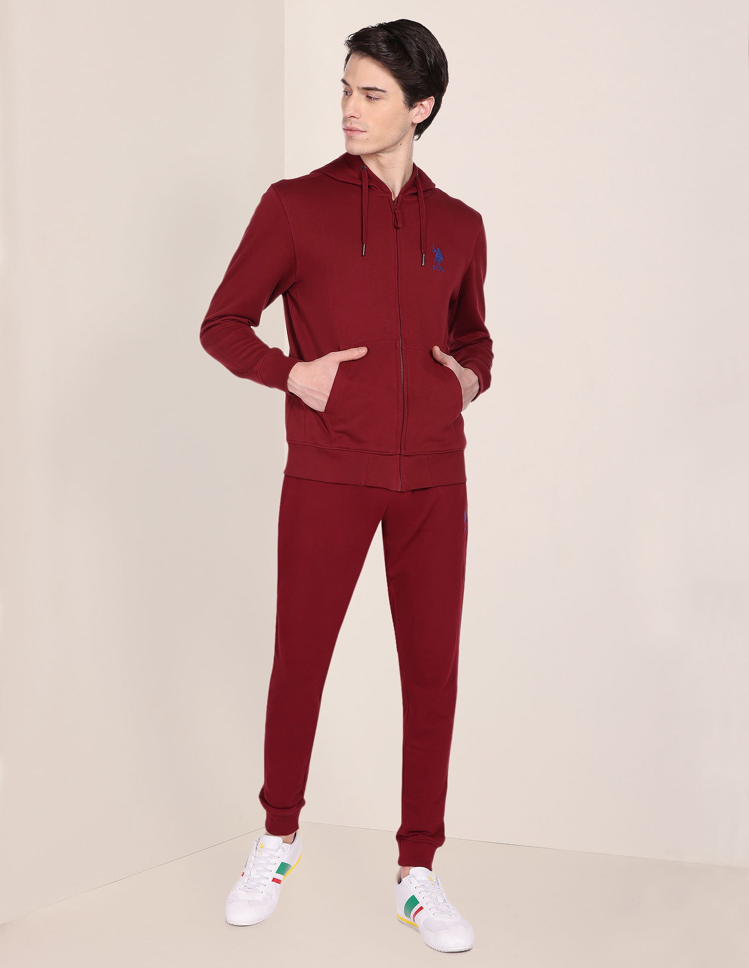 Polo hot sale burgundy sweatsuit