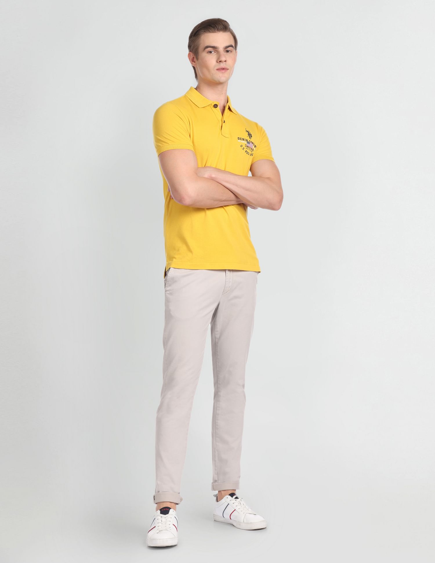 U.S. Polo Assn. Denim Co. Solid Muscle Fit Polo Shirt