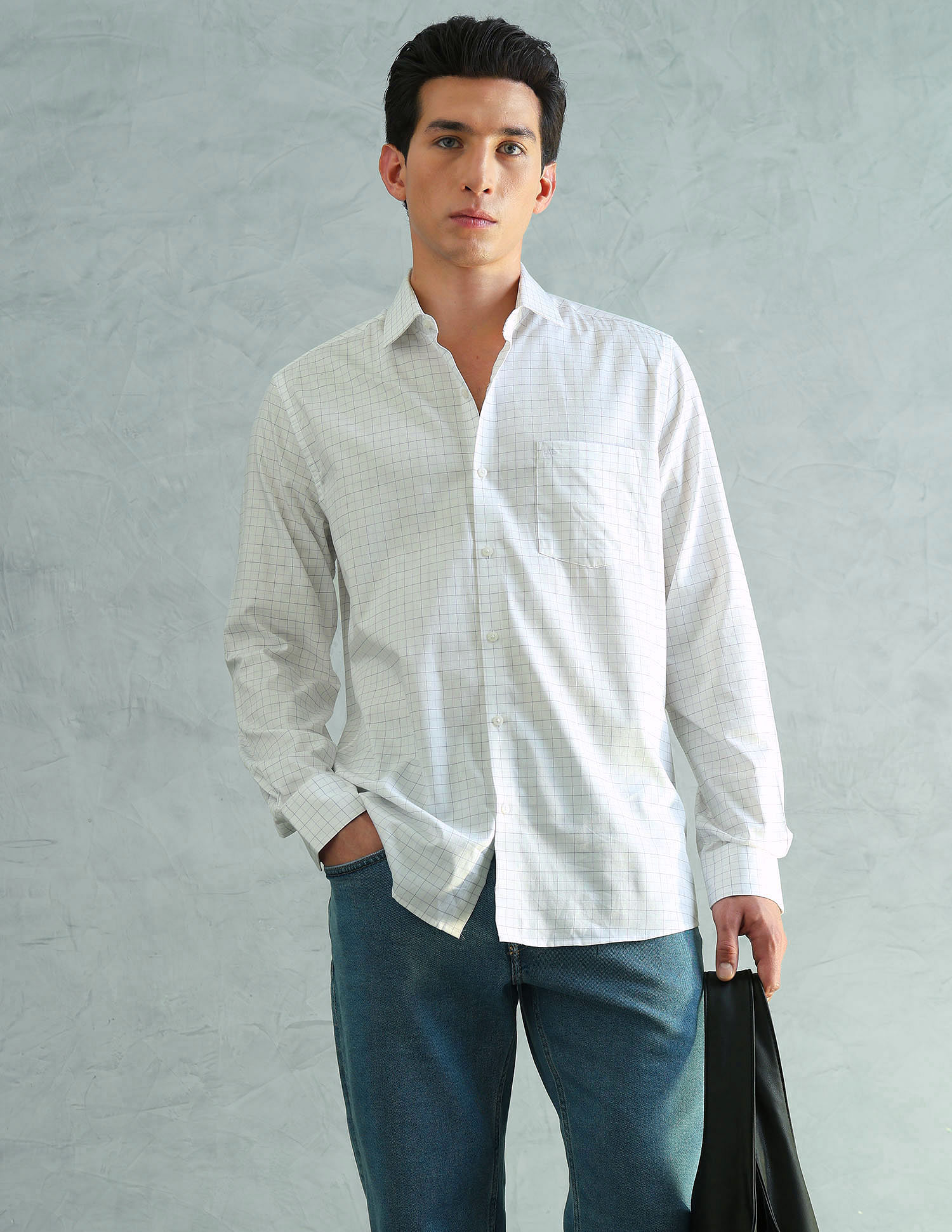 Arrow Slim Fit Checked Smart Formal Shirt