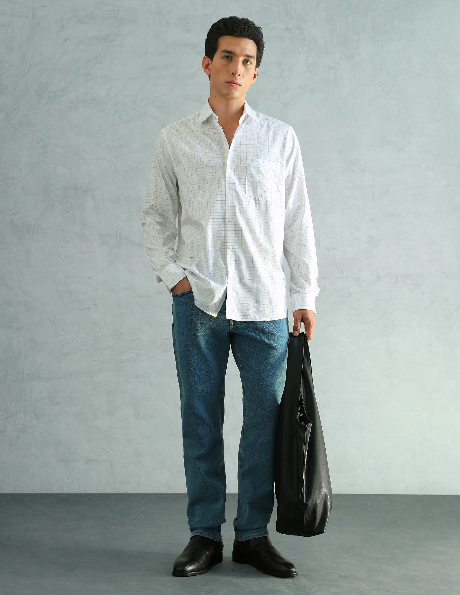 Arrow Slim Fit Checked Smart Formal Shirt