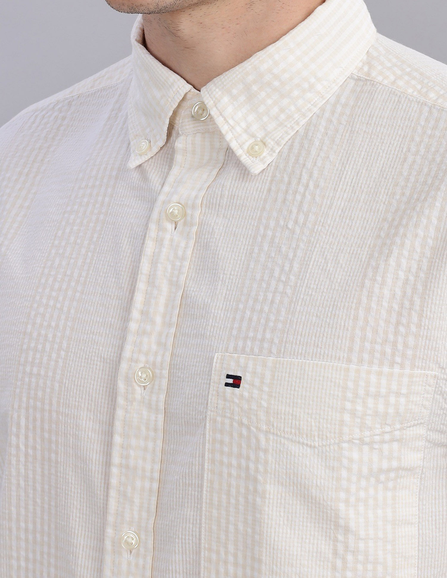 Tommy Hilfiger Striped Regular Fit Plain Woven Shirt