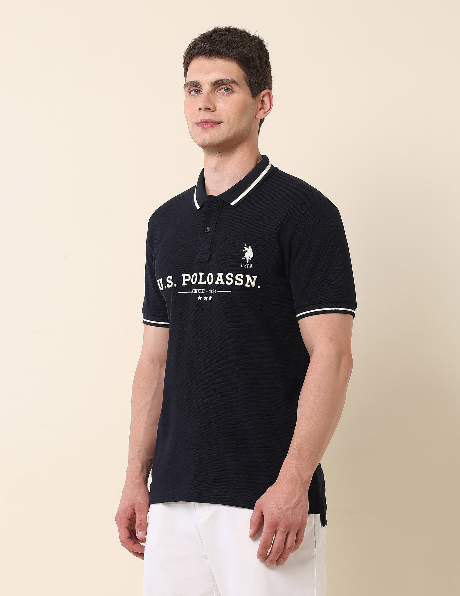 U.S. Polo Assn. Brand Embroidered Gold Cup Polo Shirt