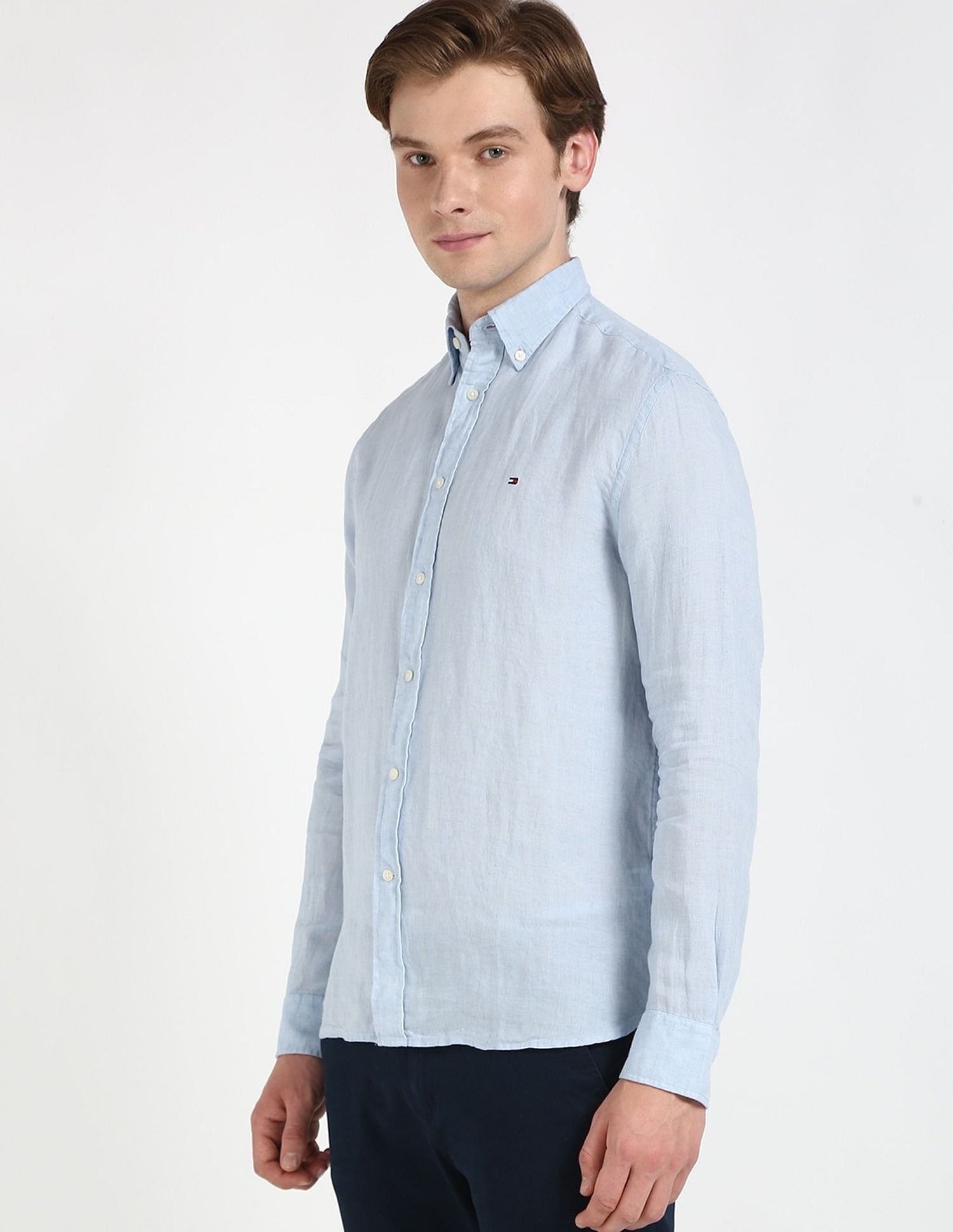 Tommy Hilfiger Solid Regular-Fit Linen Shirt