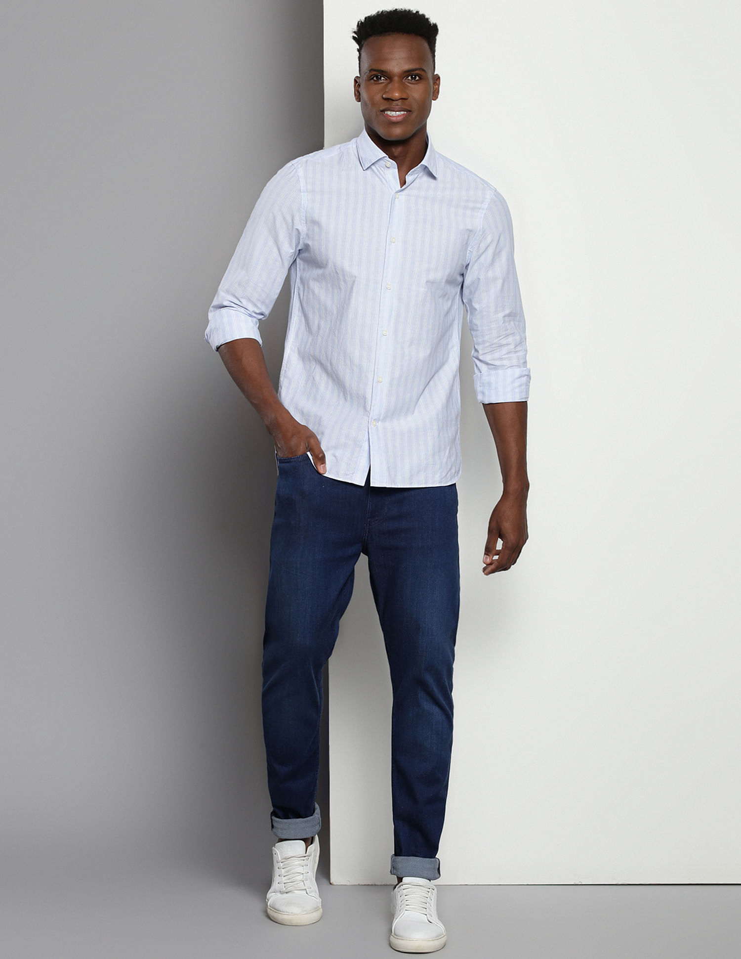 Tommy Hilfiger Textured Stripe Cotton Shirt