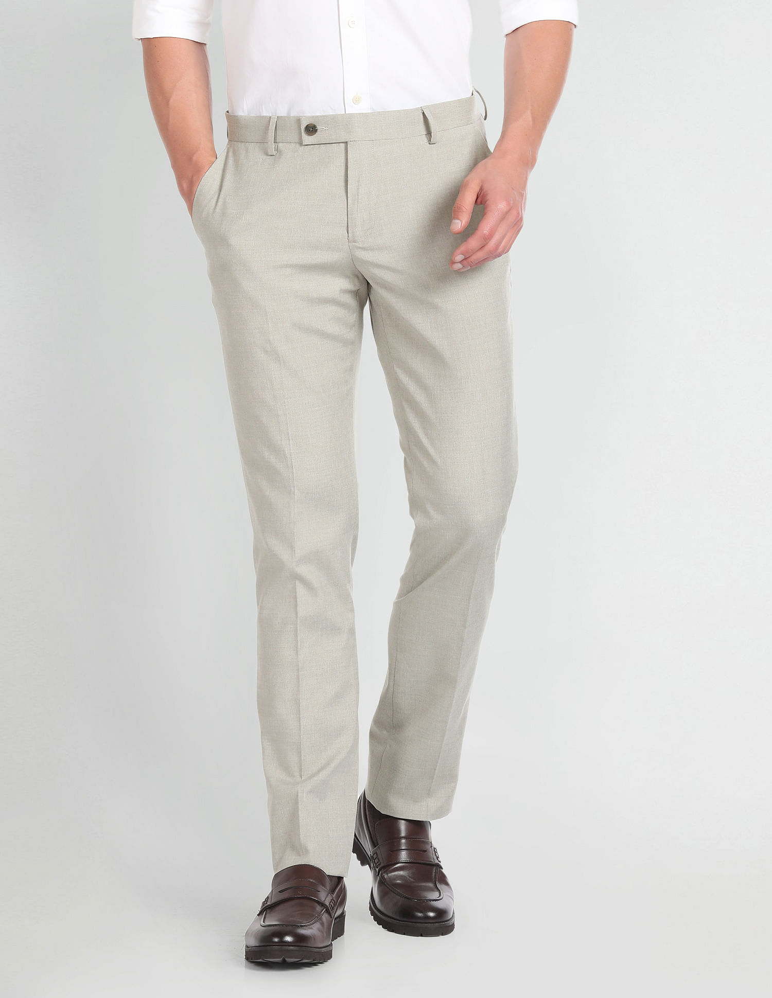 Arrow Mid Rise Heathered Formal Trousers
