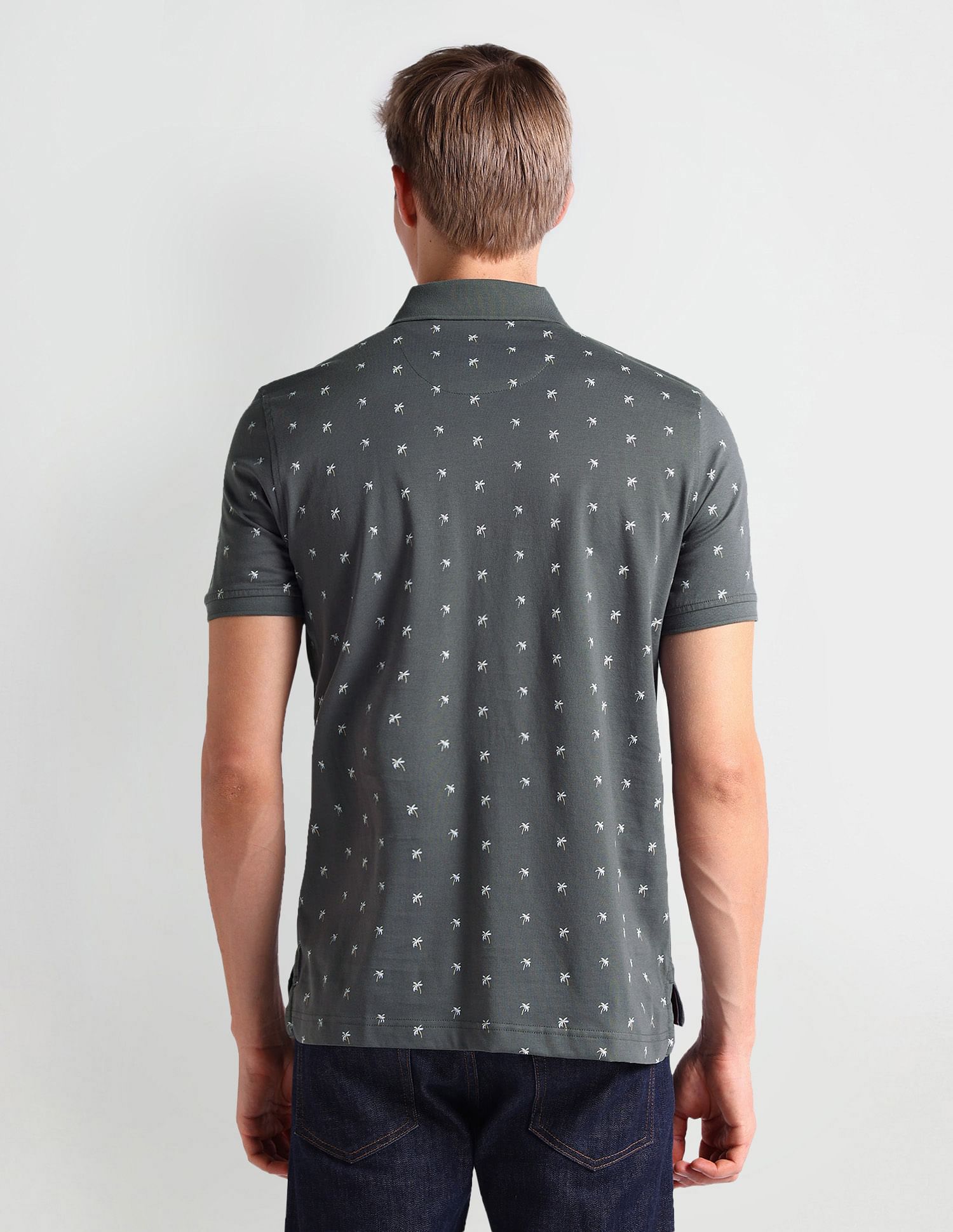 Arrow Sports All Over Print Cotton Polo Shirt