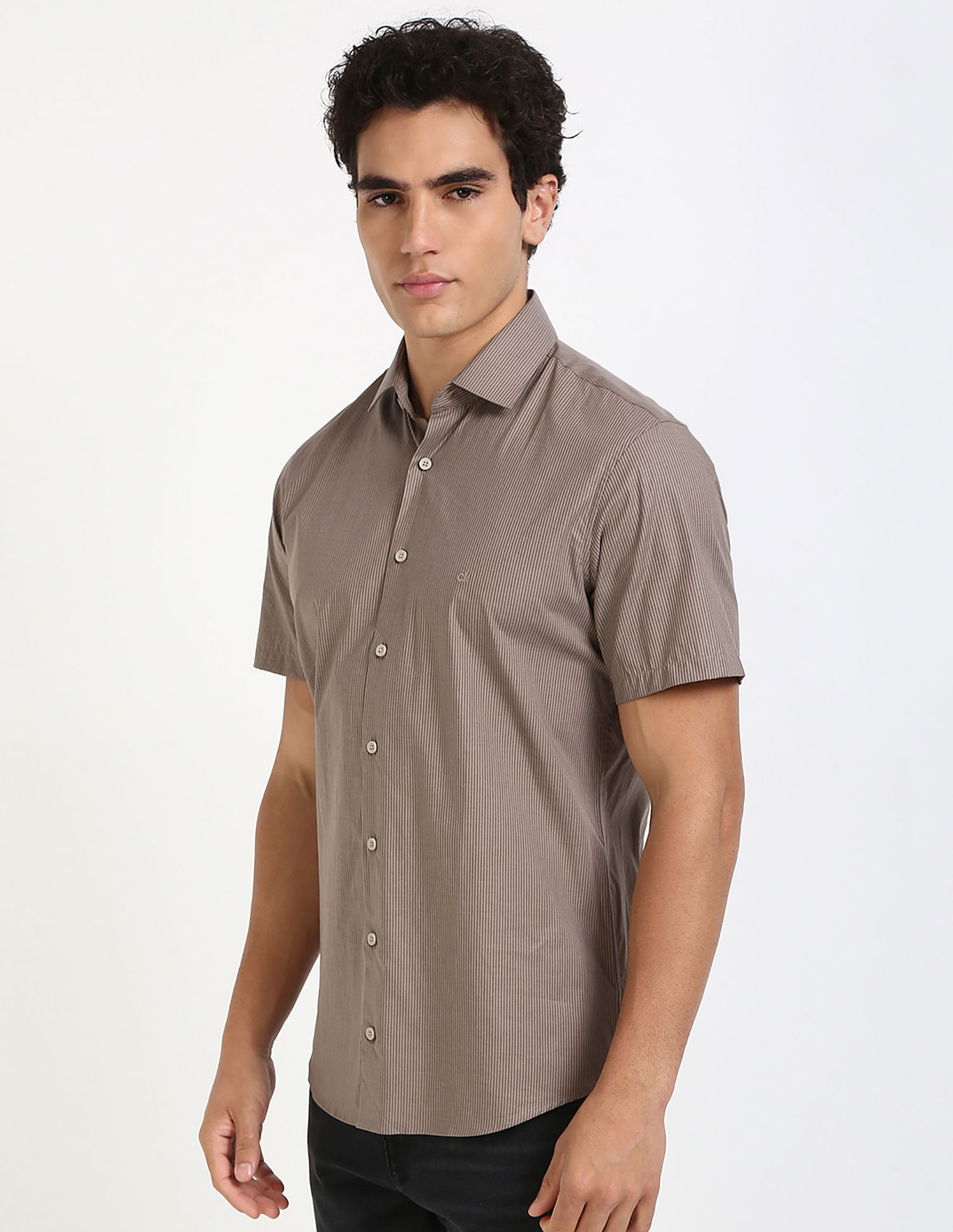 Calvin Klein Jeans Striped Regular-Fit Dobby Woven Shirt