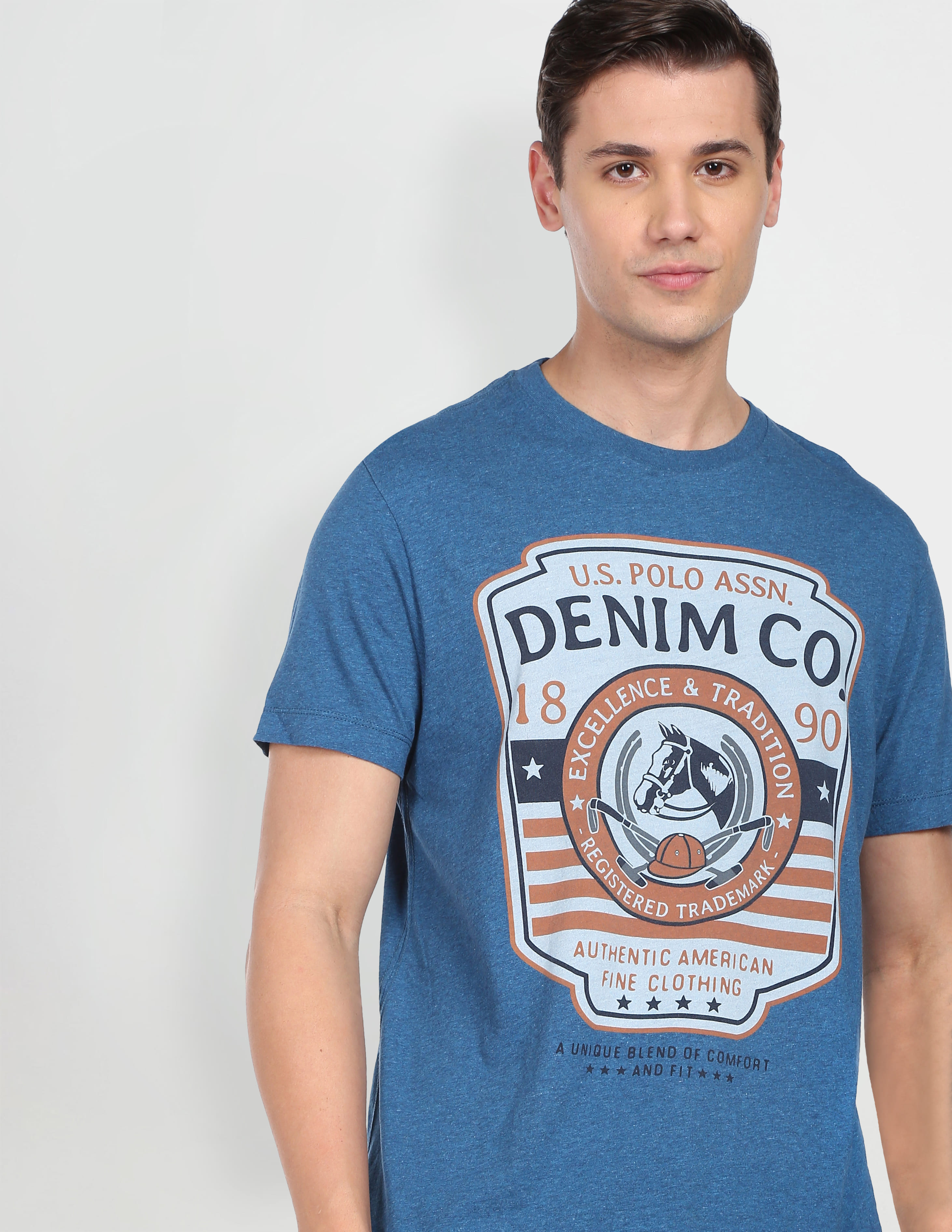Buy Polo Denim Men Blue Graphic Print Cotton T
