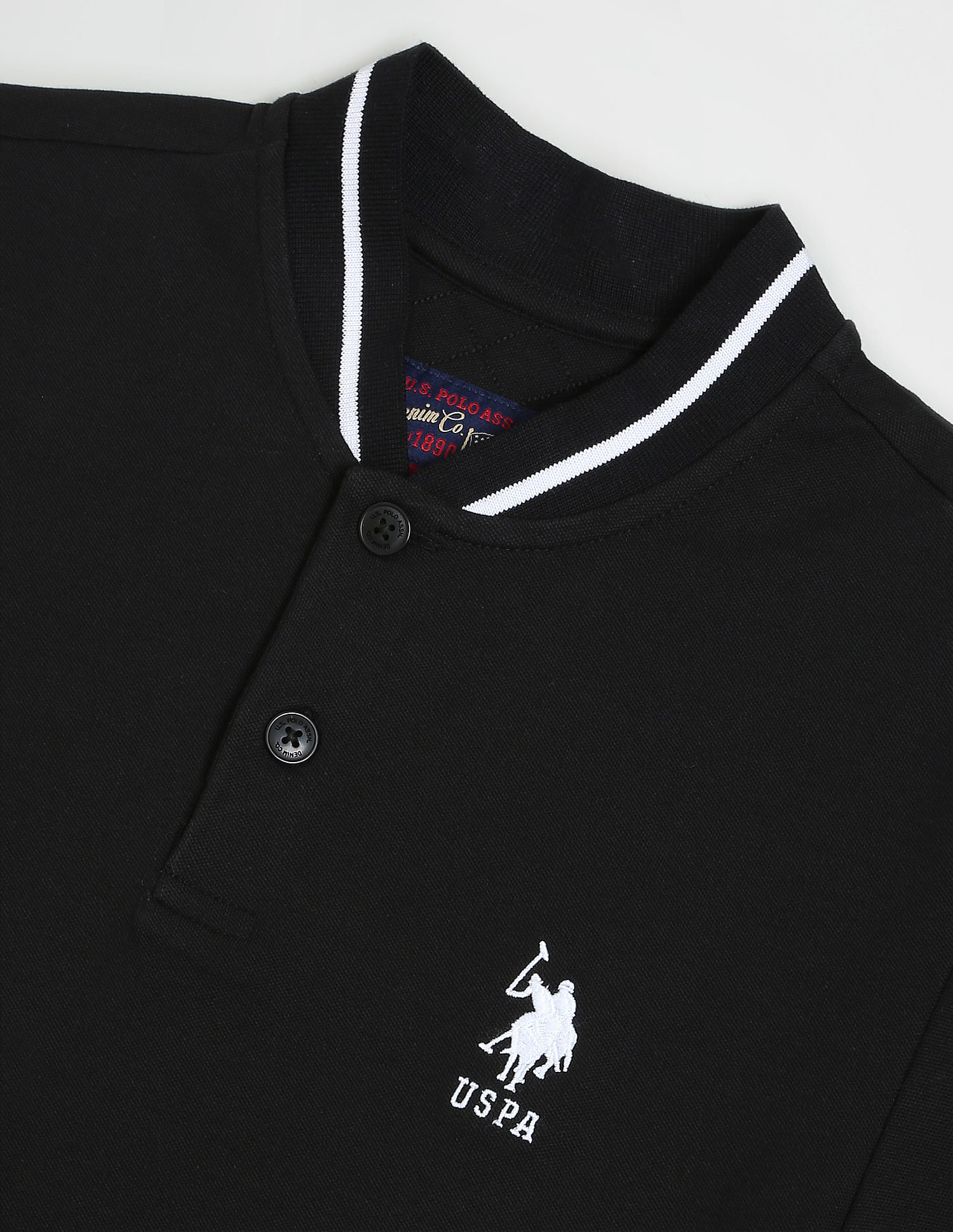 U.S. Polo Assn. Denim Co. Stand Collar Stretchable Polo Shirt