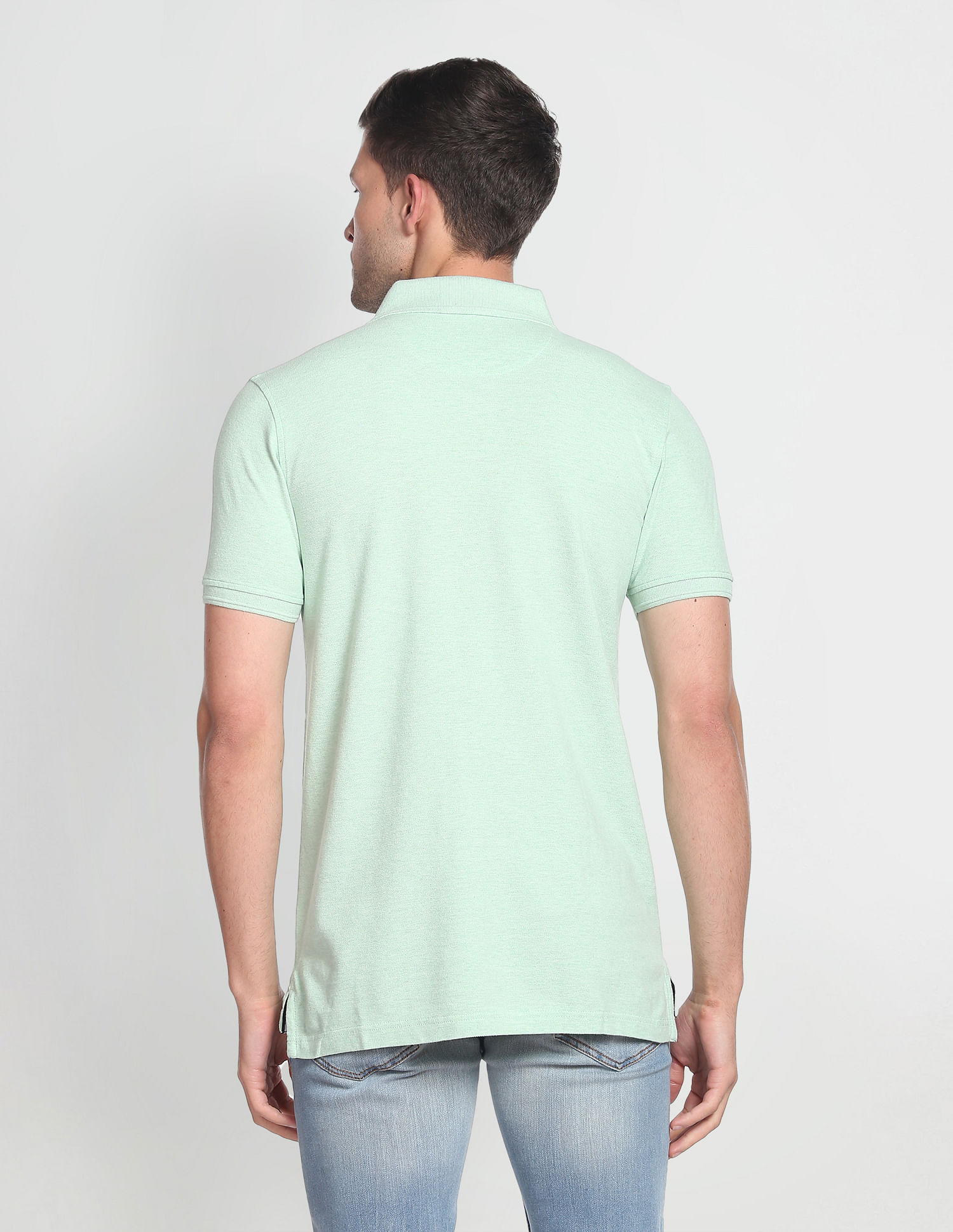 Arrow Sports Heathered Pique Knit Polo Shirt