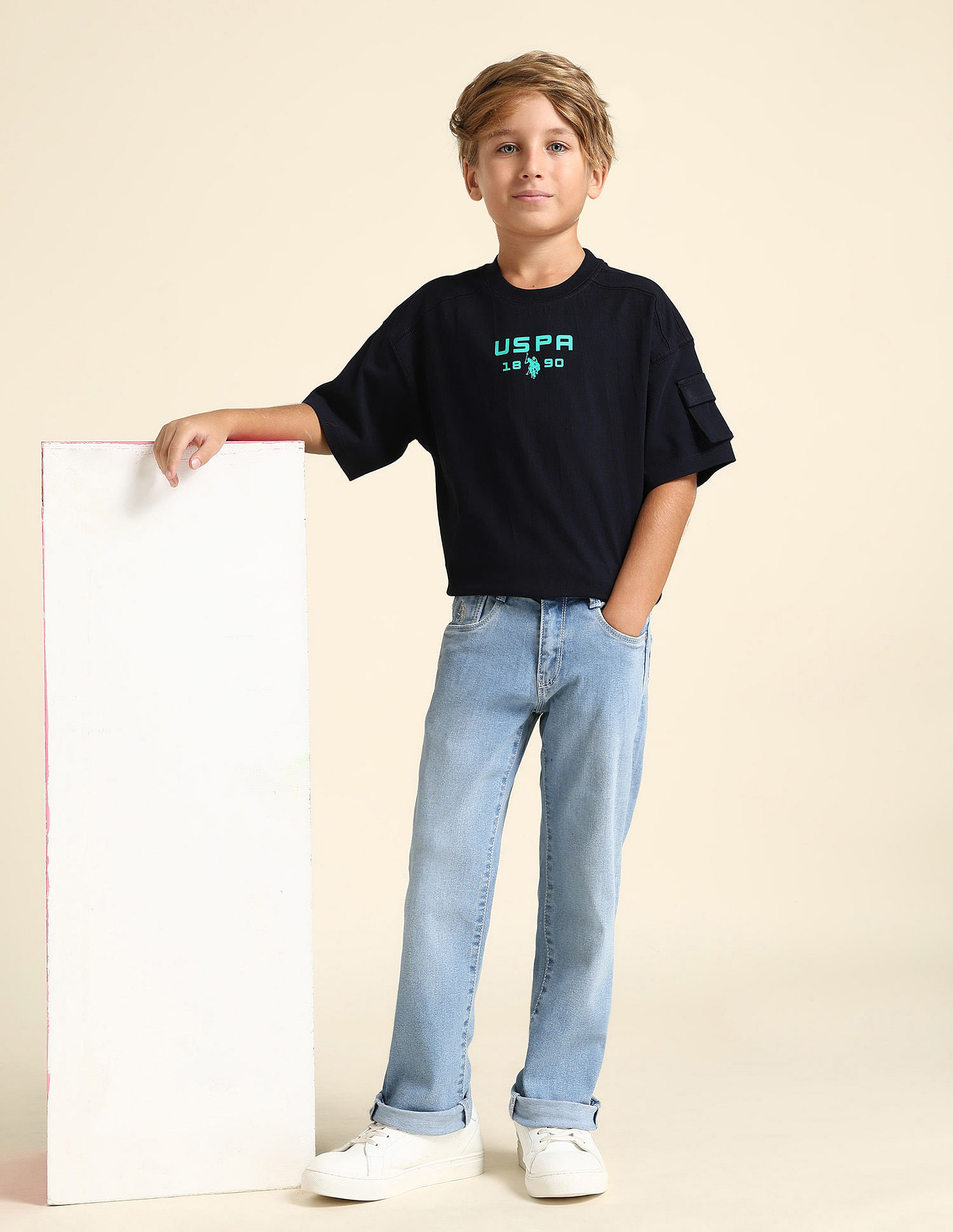 U.S. Polo Assn. Kids Boys Relaxed Fit Blue Jeans