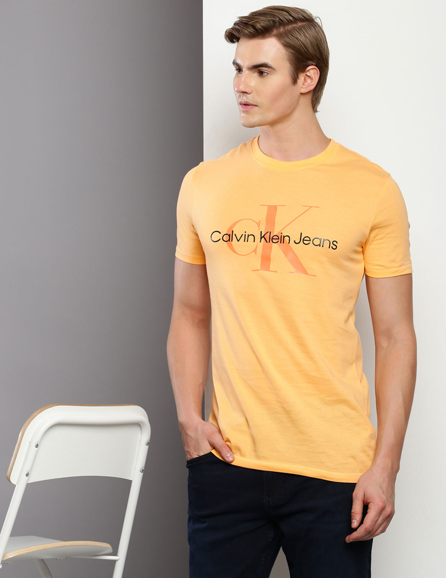 Buy Calvin Klein Brand Print Monogram Seasonal T-Shirt - NNNOW.com