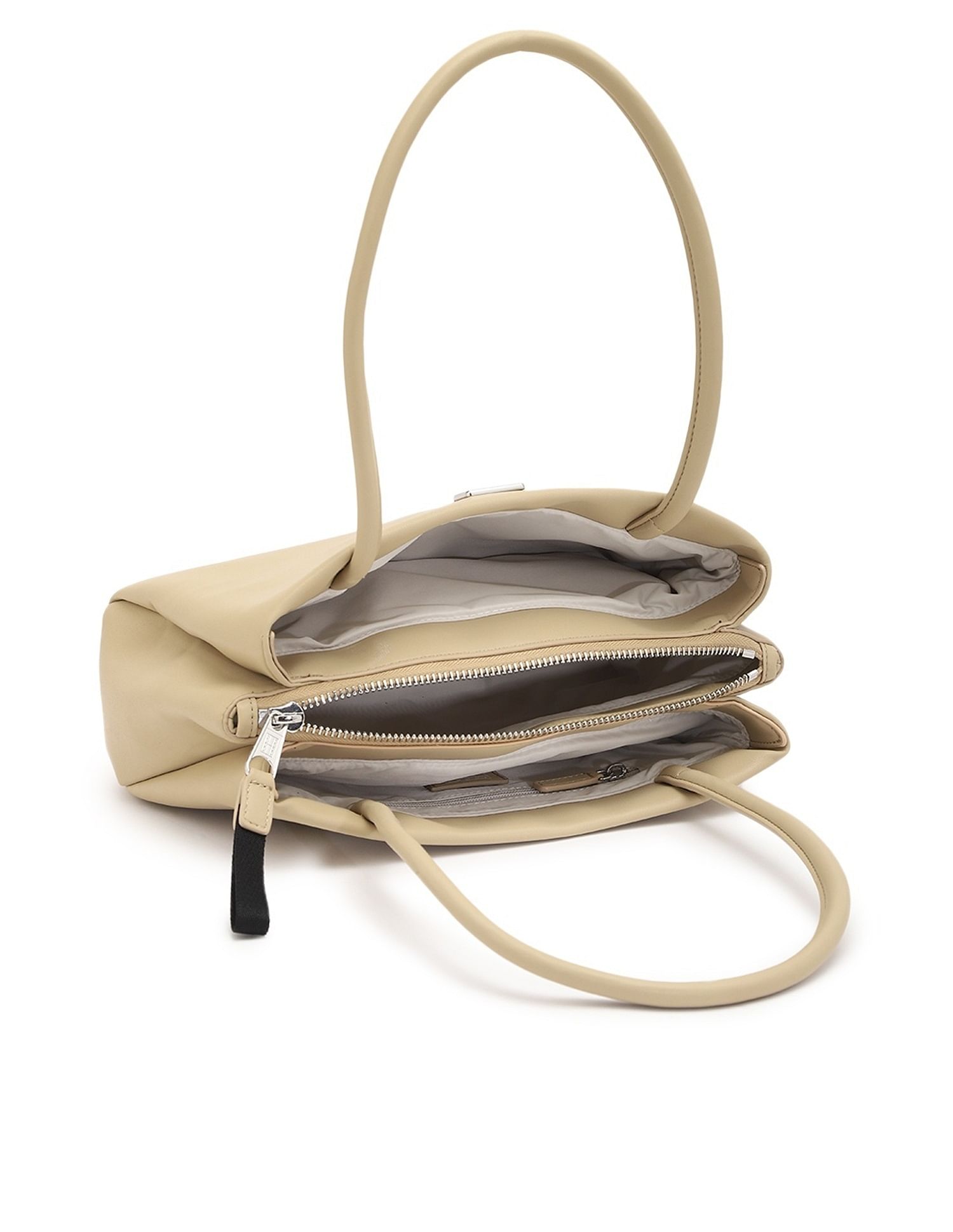 Tommy Hilfiger Solid Beige Pu Shoulder Bag