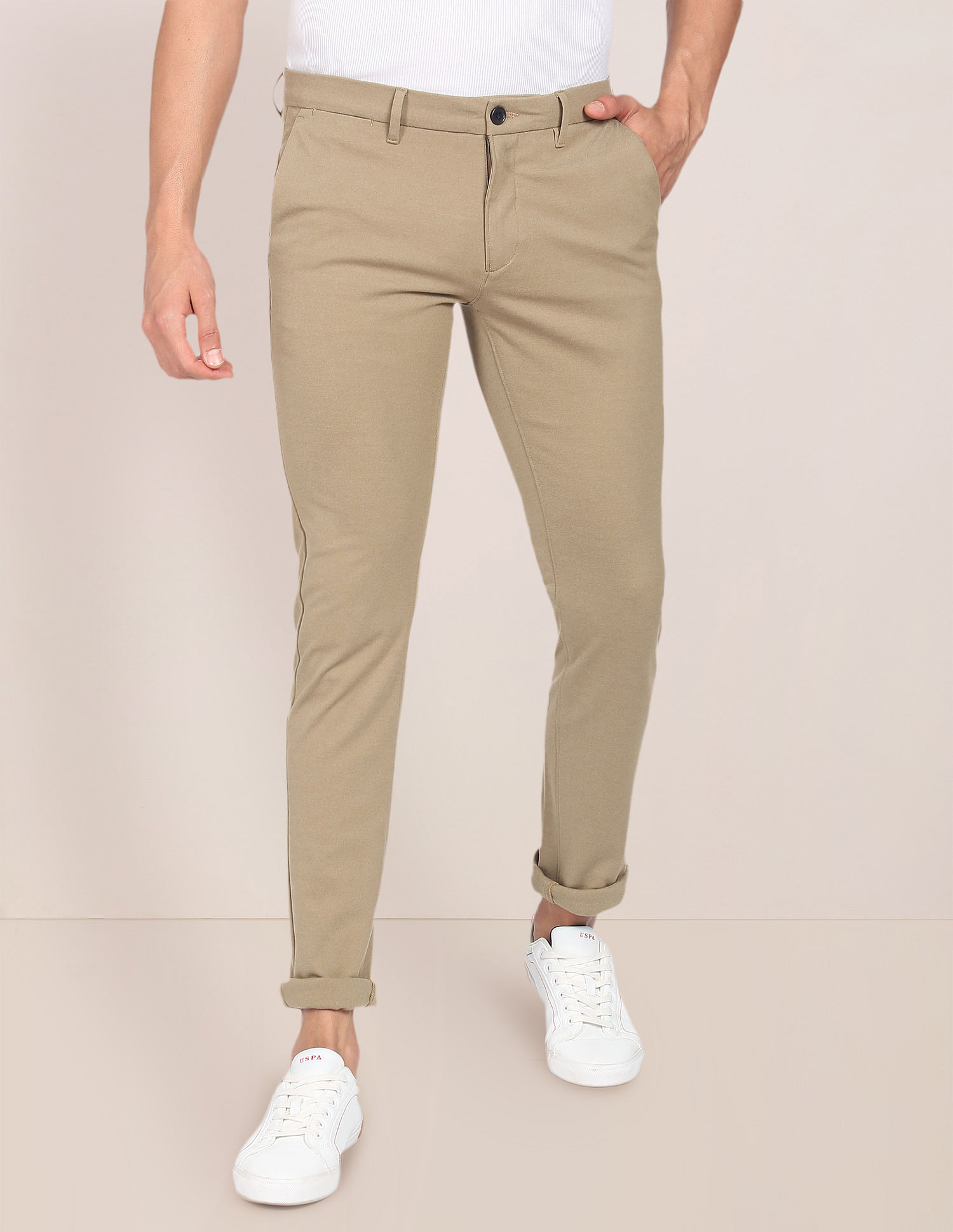 U.S. POLO ASSN. Regular Fit Men Khaki Trousers - Buy U.S. POLO ASSN.  Regular Fit Men Khaki Trousers Online at Best Prices in India | Flipkart.com