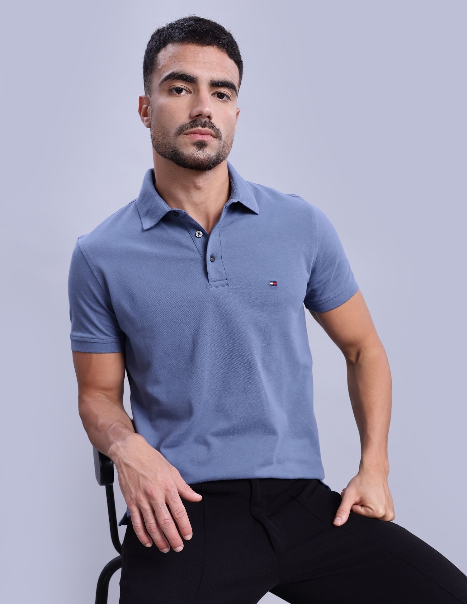 Tommy Hilfiger Solid Regular-Fit Cotton Polo Shirts