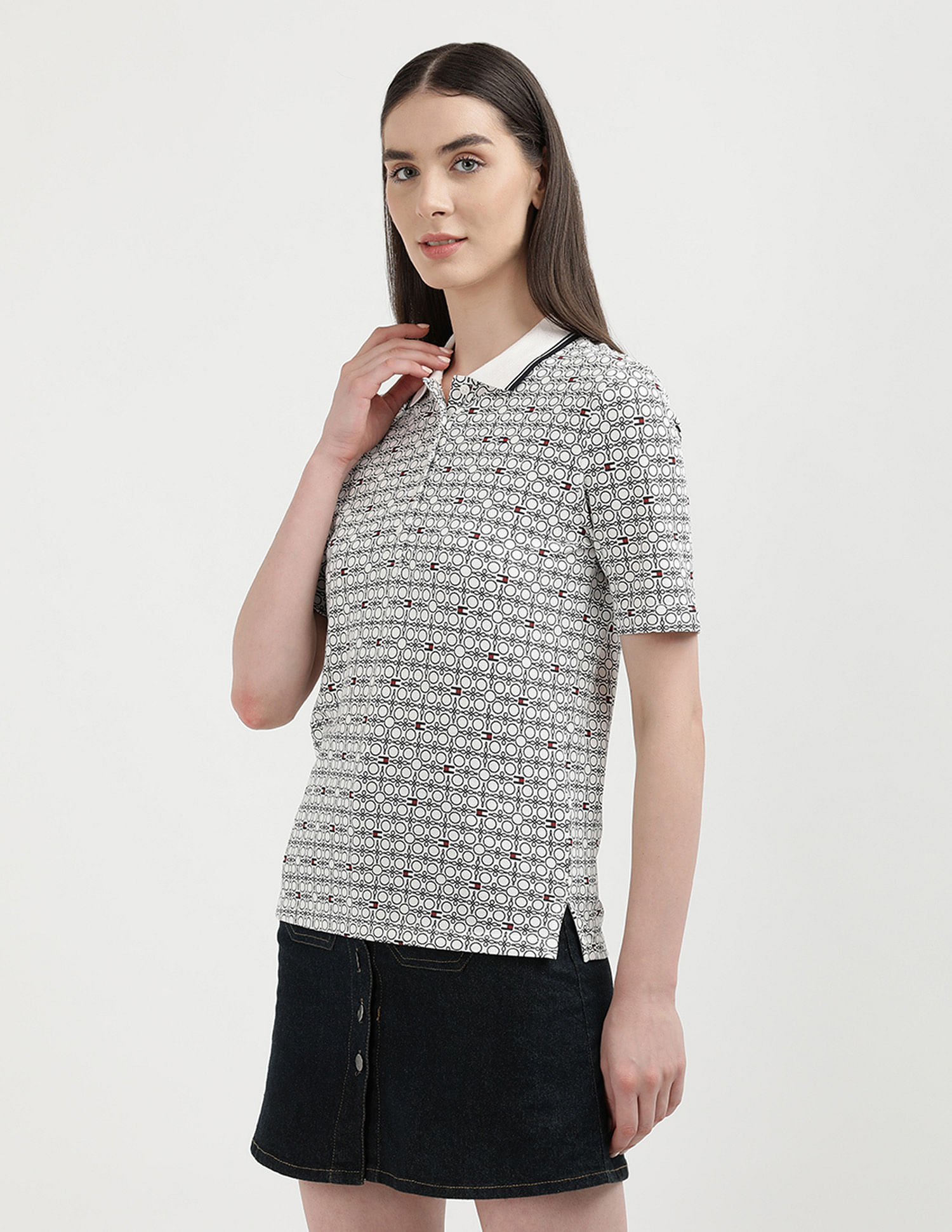 Tommy Hilfiger Slim Fit Geometric Printed Polo Shirt