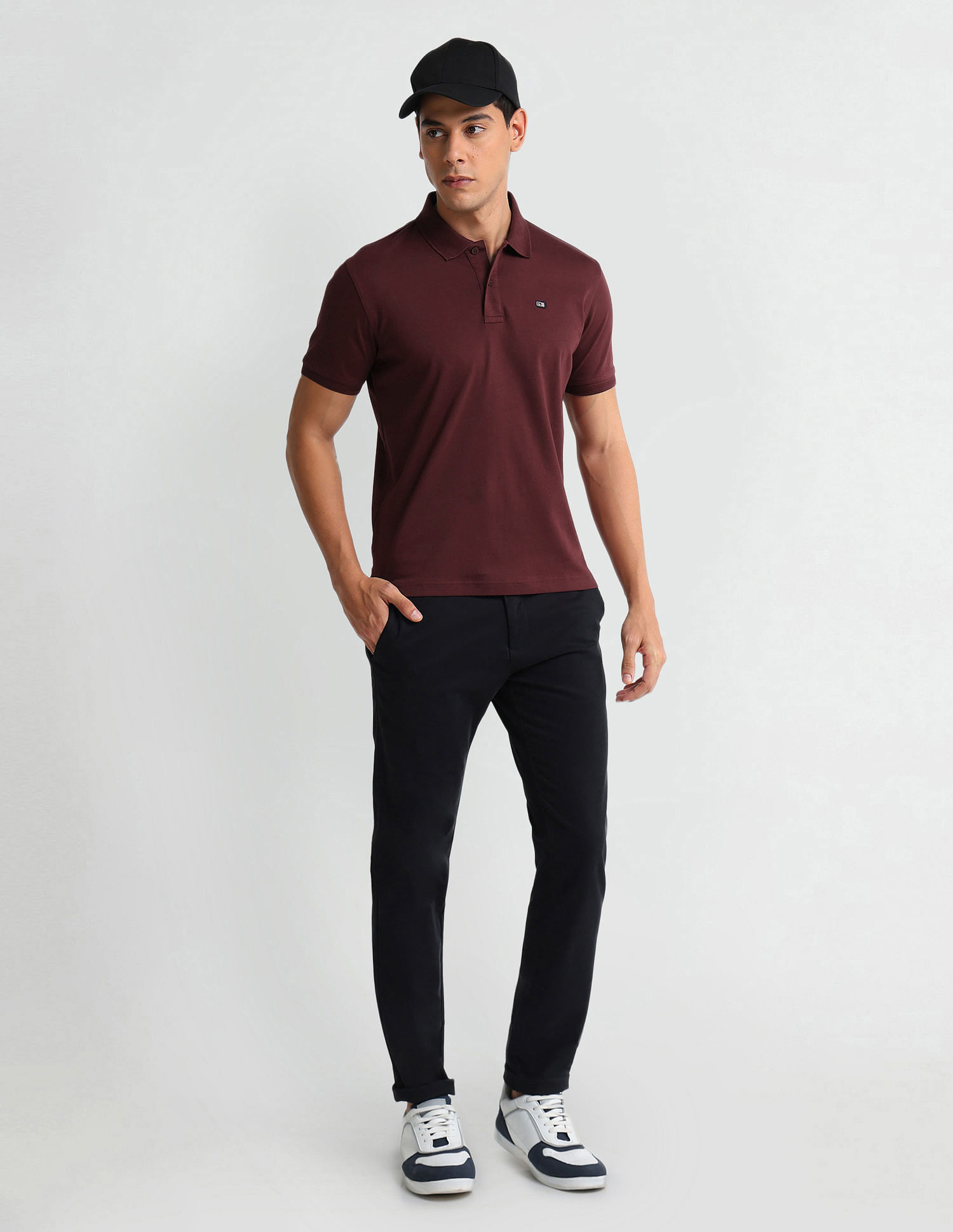 Arrow Sports Patterned Collar Regular Fit Polo Shirt