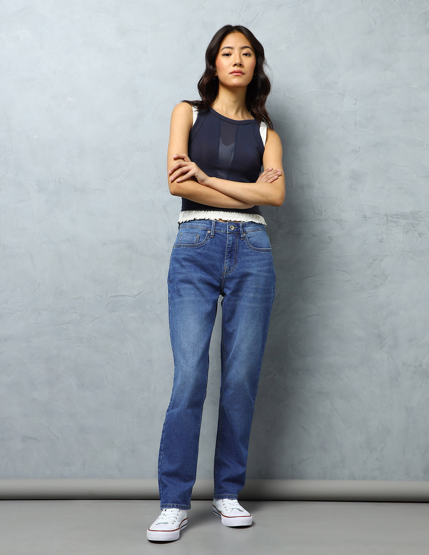 Flying Machine Women High Rise Straight Fit Jeans