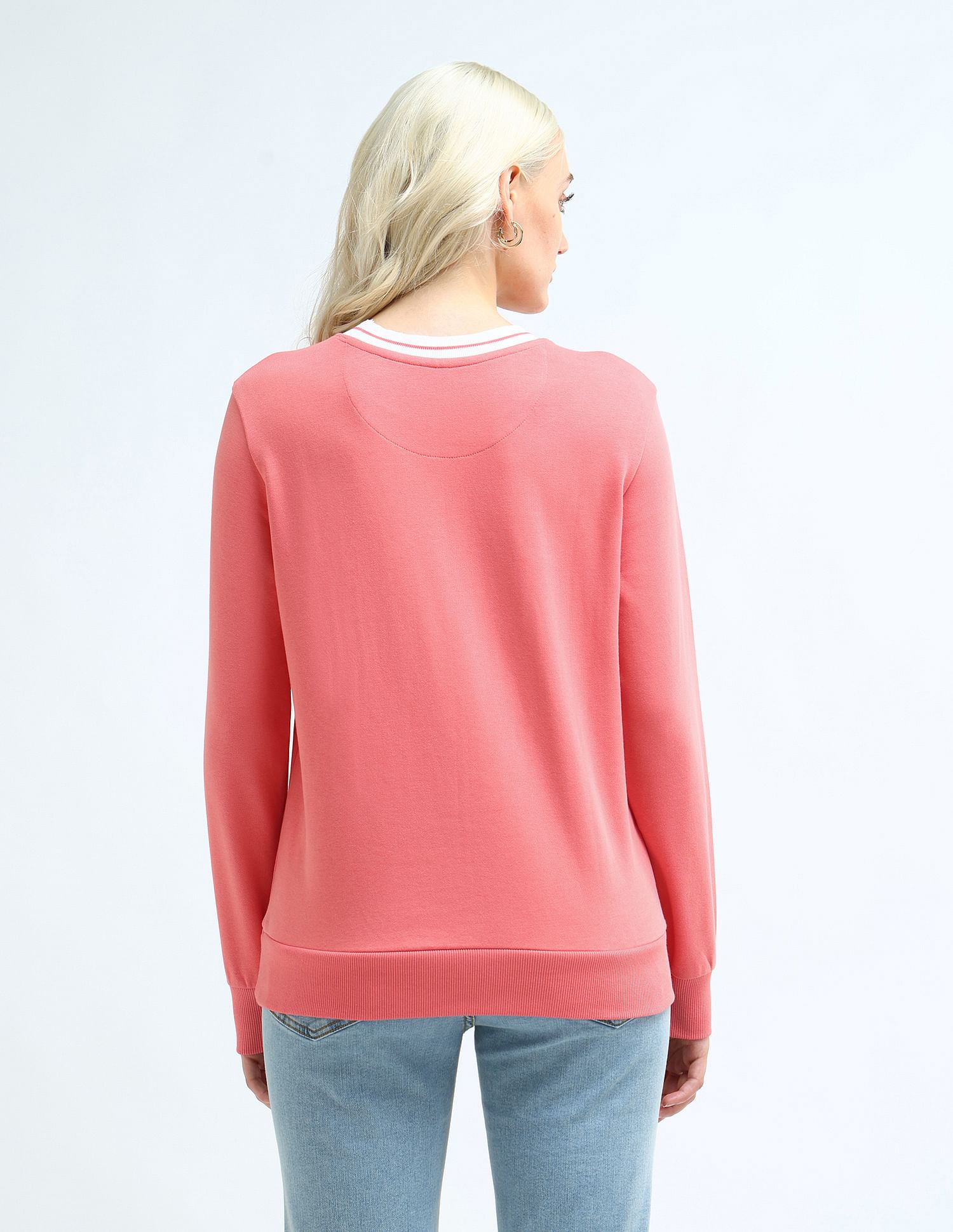 U.S. Polo Assn. Women Crew Neck Solid Sweatshirt