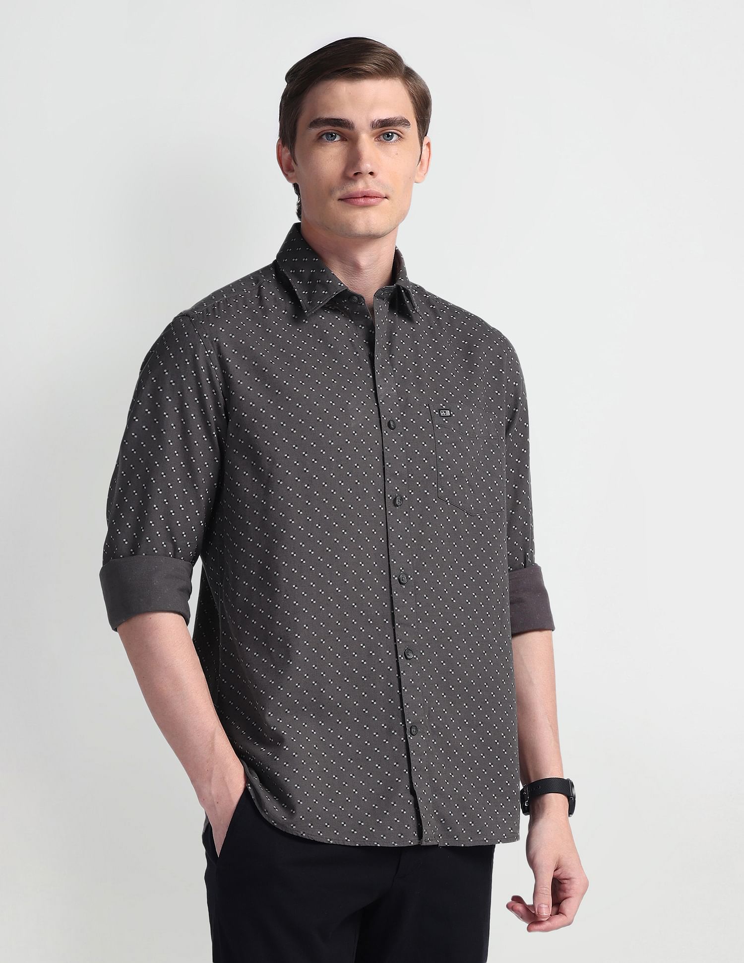 Arrow Sport All Over Print Manhattan Slim Fit Shirt