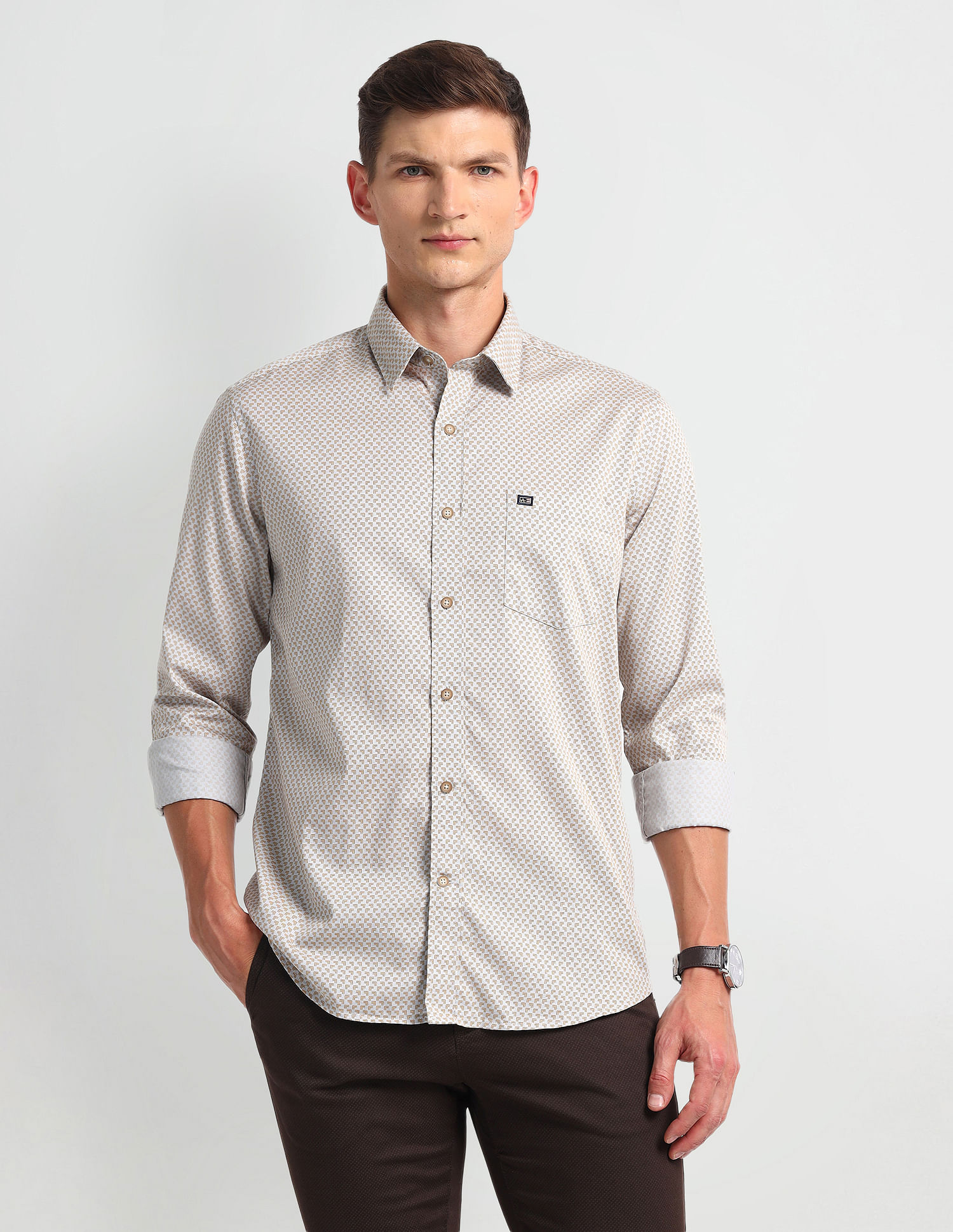 Arrow Sport Liberty Classic Regular Geometric Print Shirt