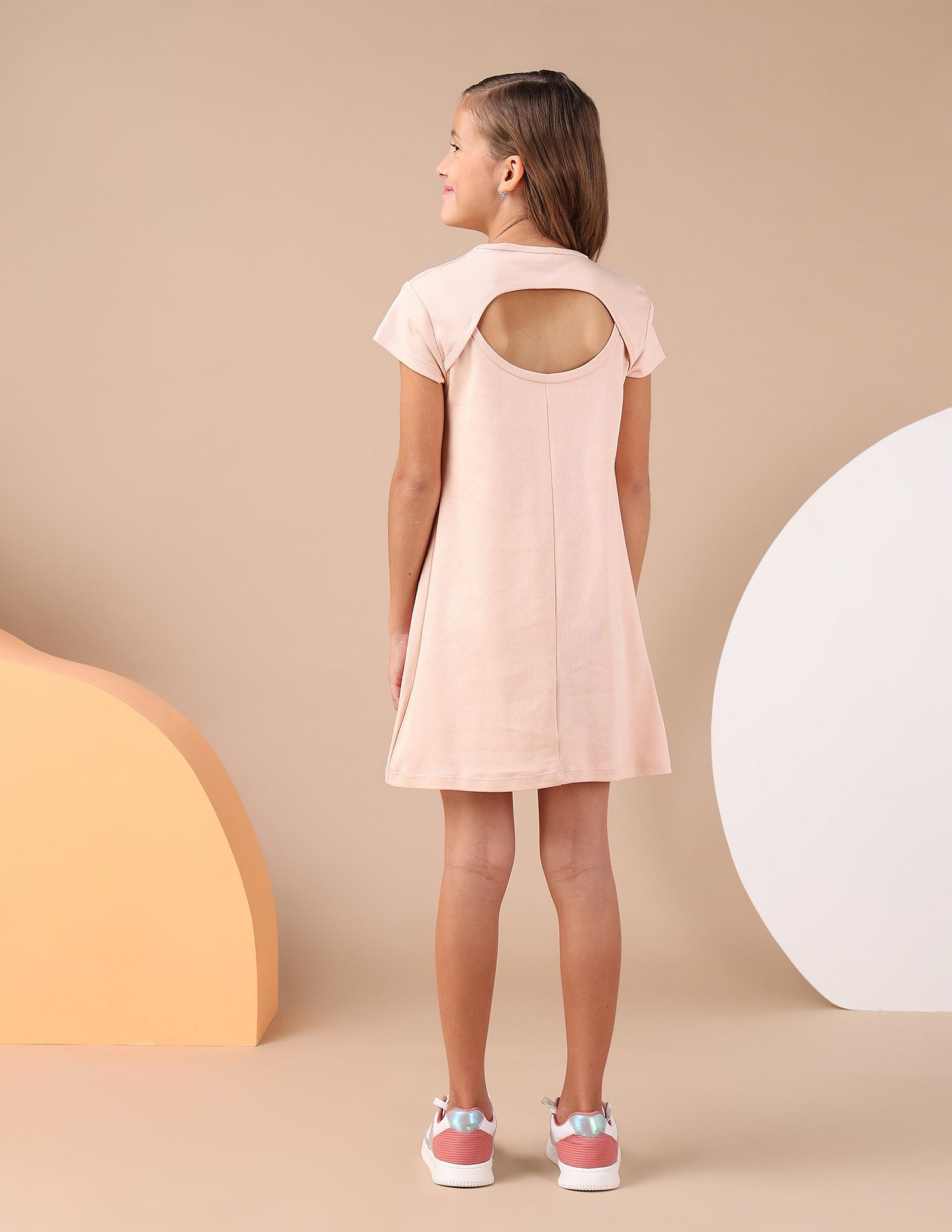 U.S. Polo Assn. Kids Girls Brand Printed A Line Dress