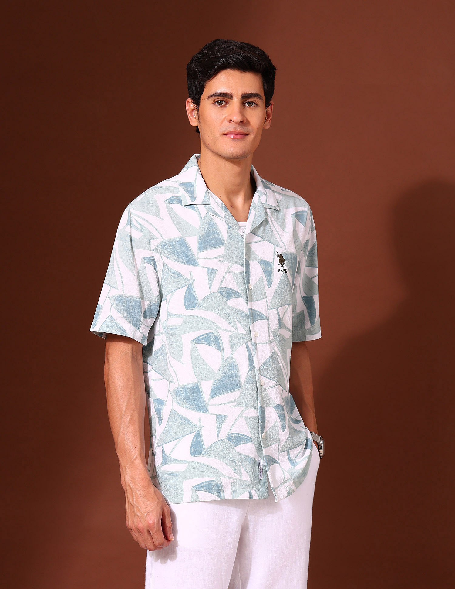 U.S. Polo Assn. Abstract Printed Tailored Fit Shirt