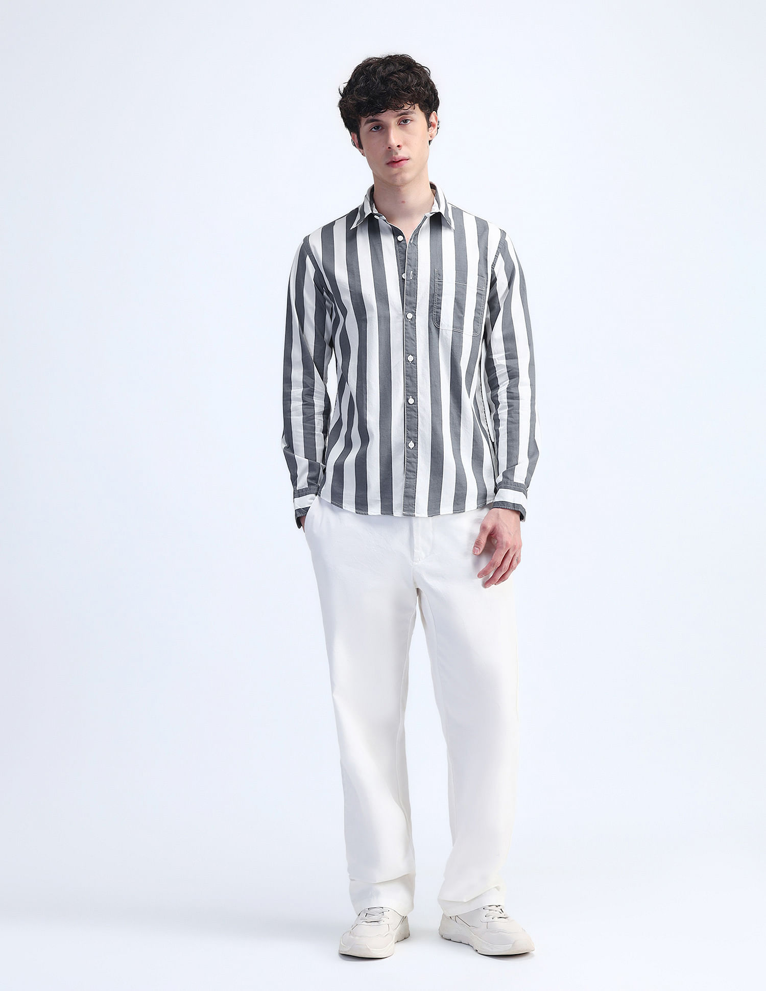 Flying Machine Slim Fit Striped Shirt