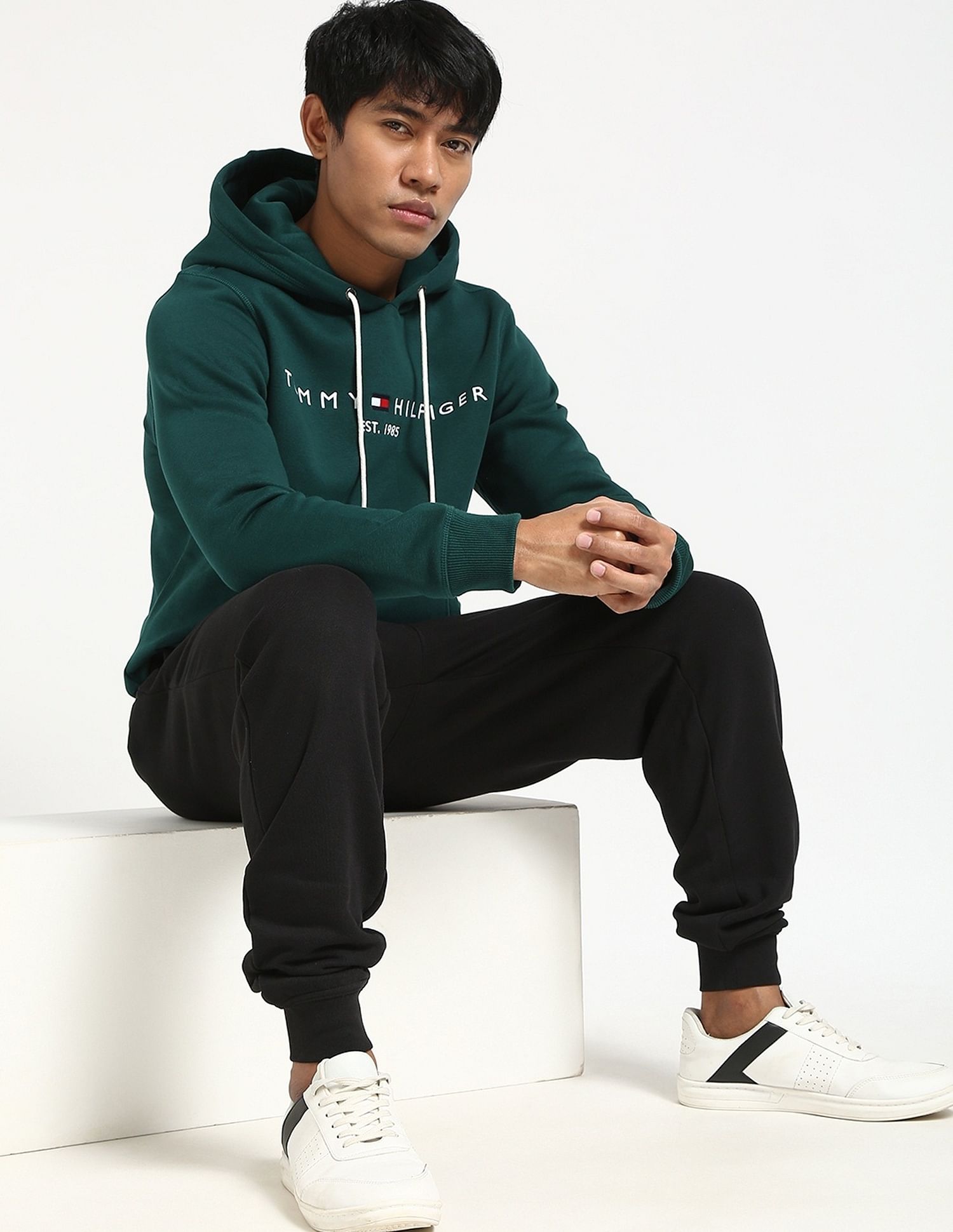 Tommy Hilfiger Embroidered Logo Regular-Fit Cotton Hooded Sweatshirt