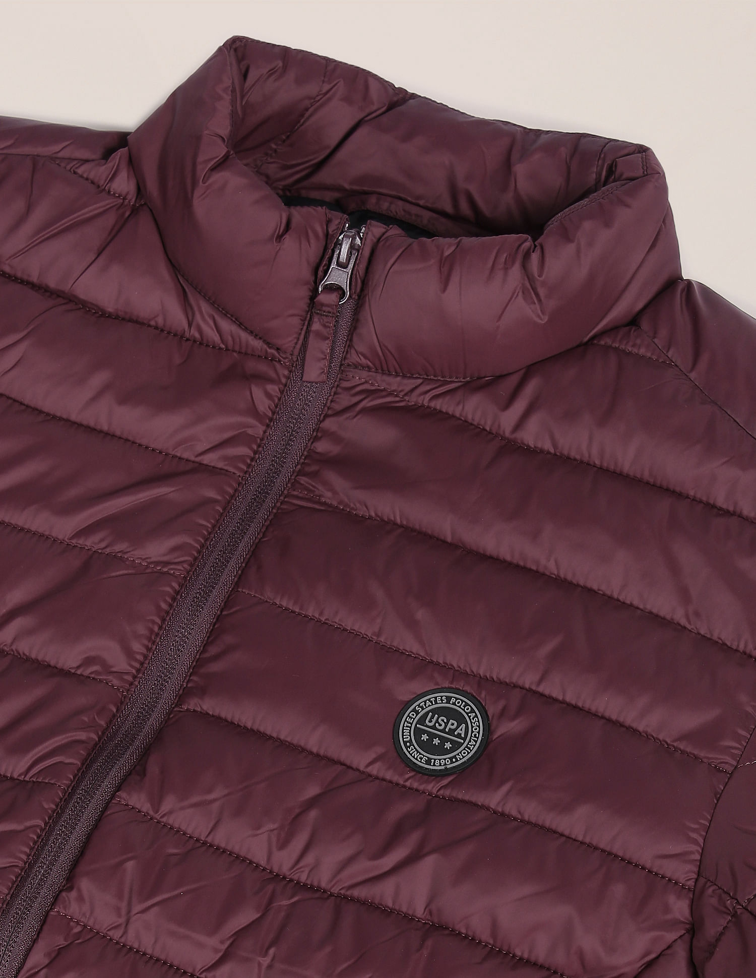 Buy U.S. Polo Assn. High Neck Solid Polyester Padded Jacket - NNNOW.com