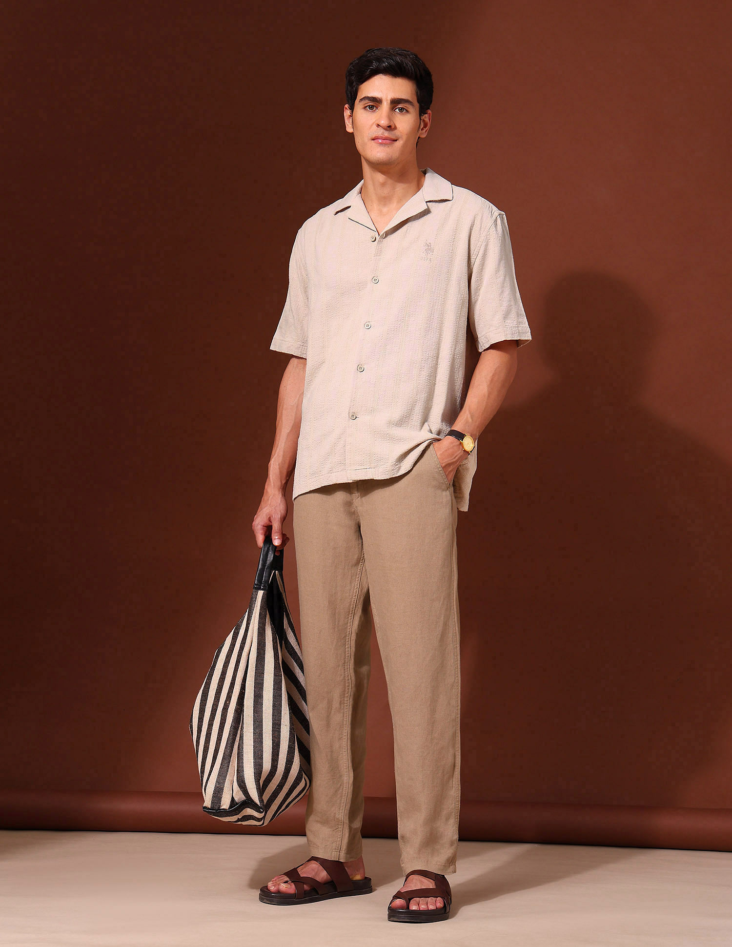 U.S. Polo Assn. Textured Pure Cotton Shirt